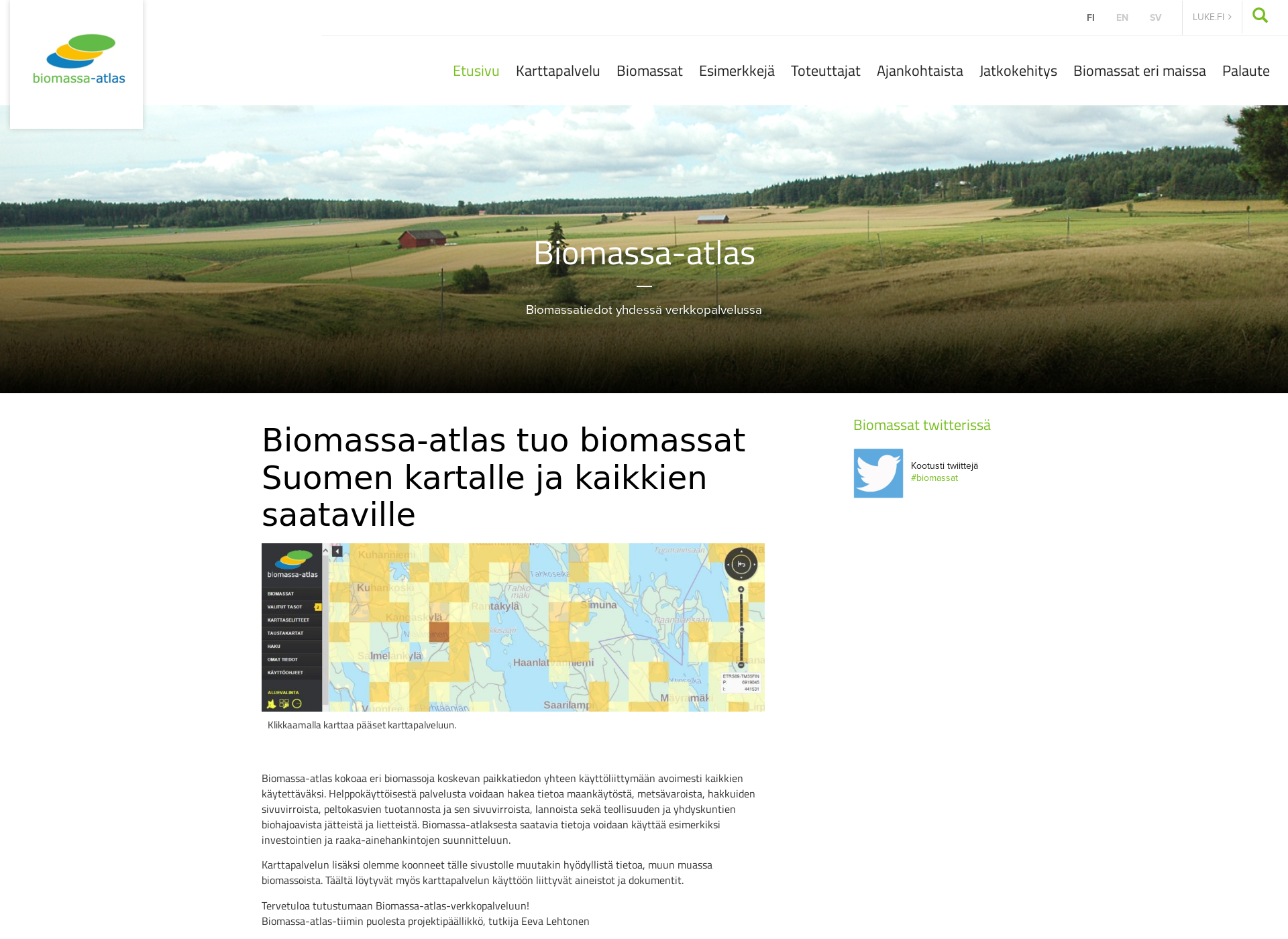 Skärmdump för biomassa-atlas.fi
