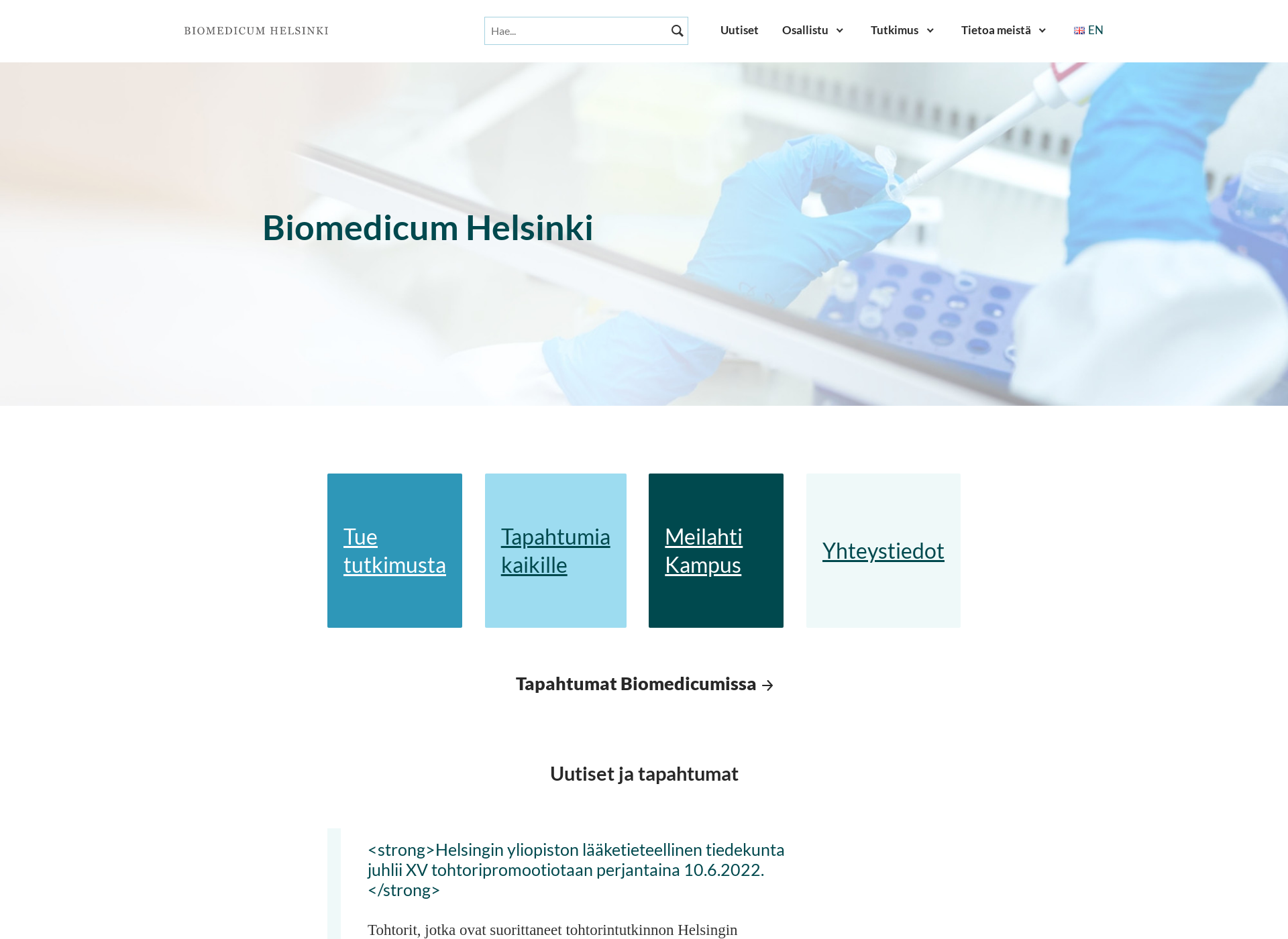 Screenshot for biomedicum.fi