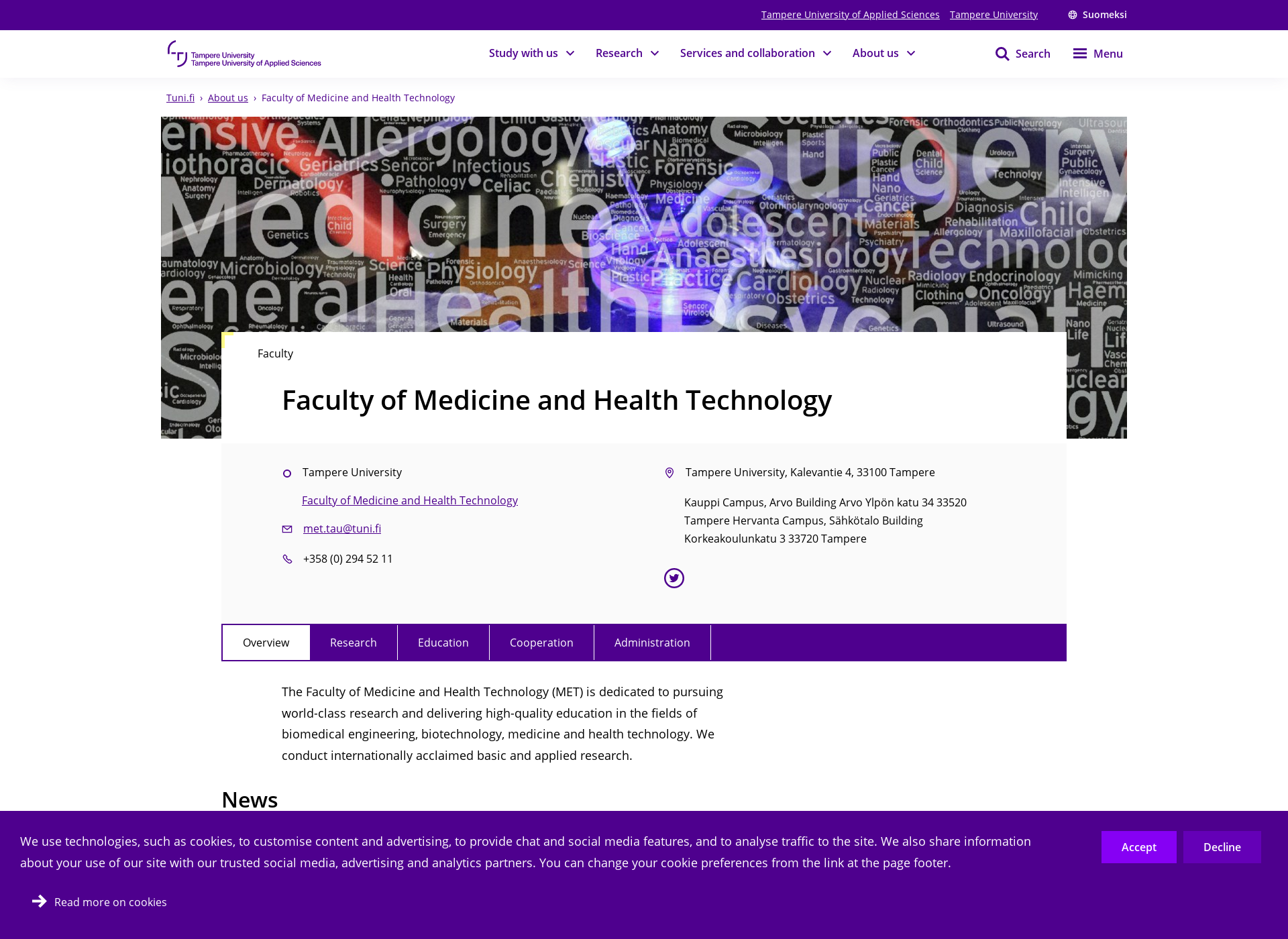 Skärmdump för biomeditech.fi