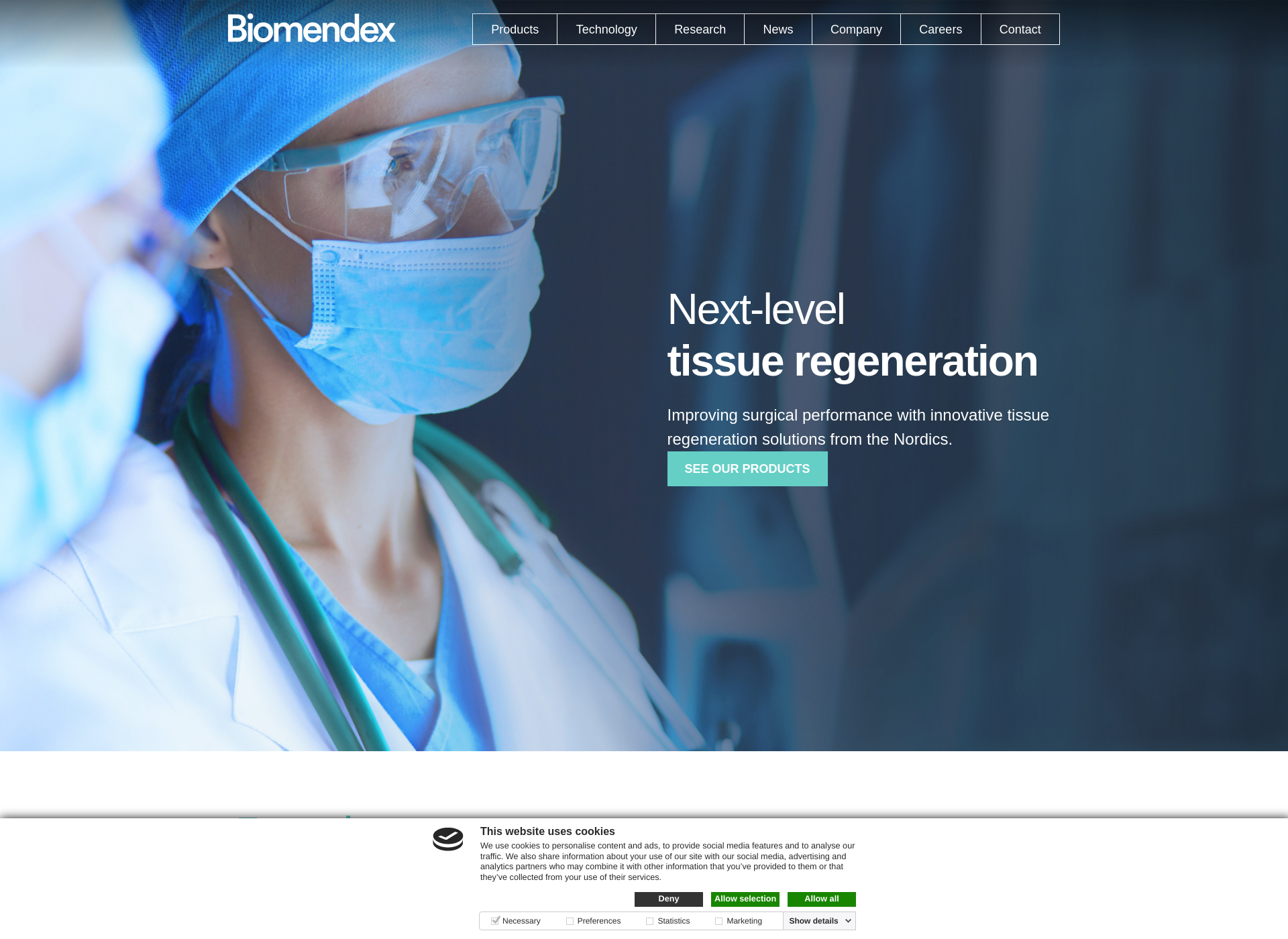 Skärmdump för biomendex.com