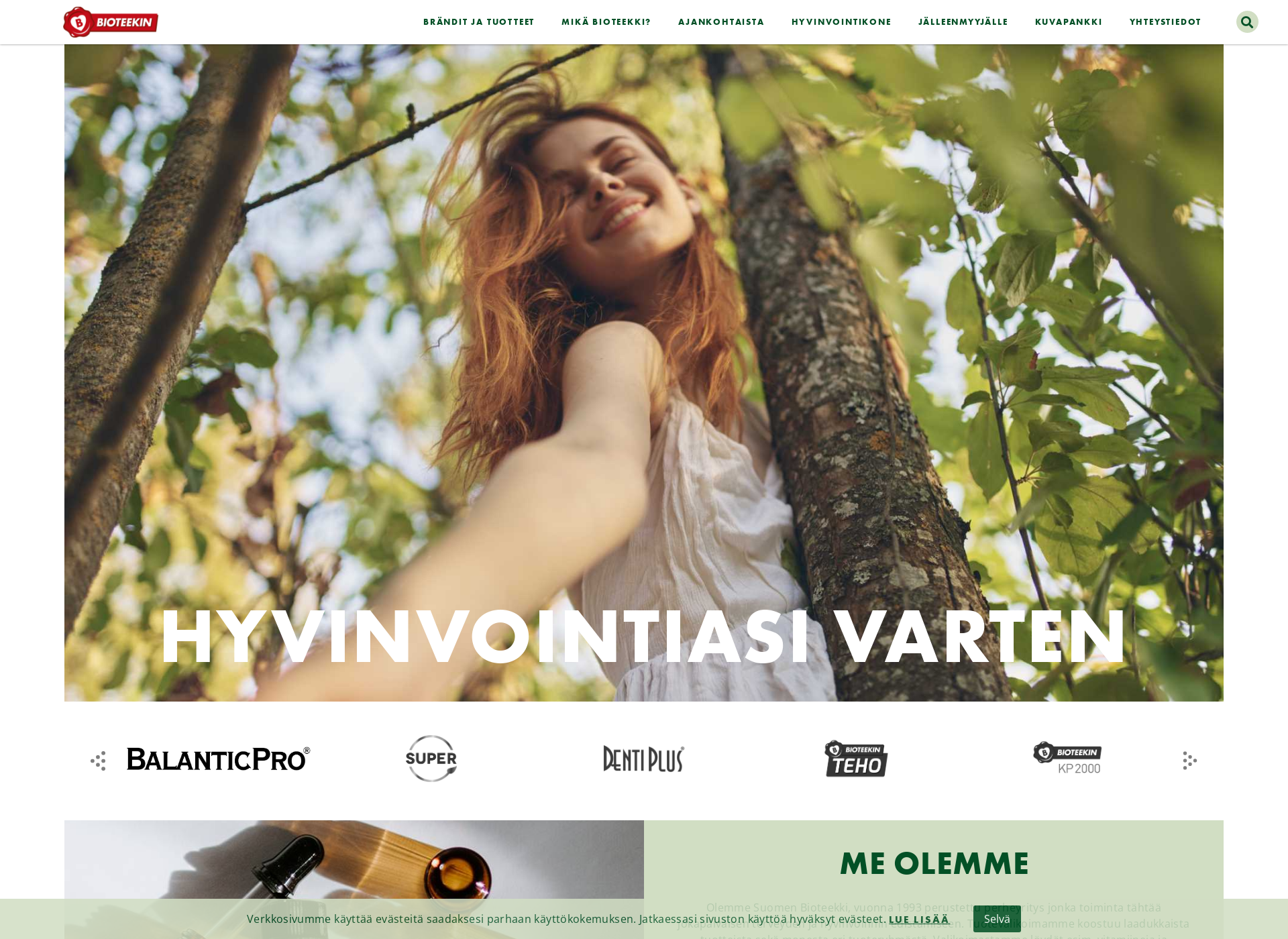 Skärmdump för bioteekinunia.fi