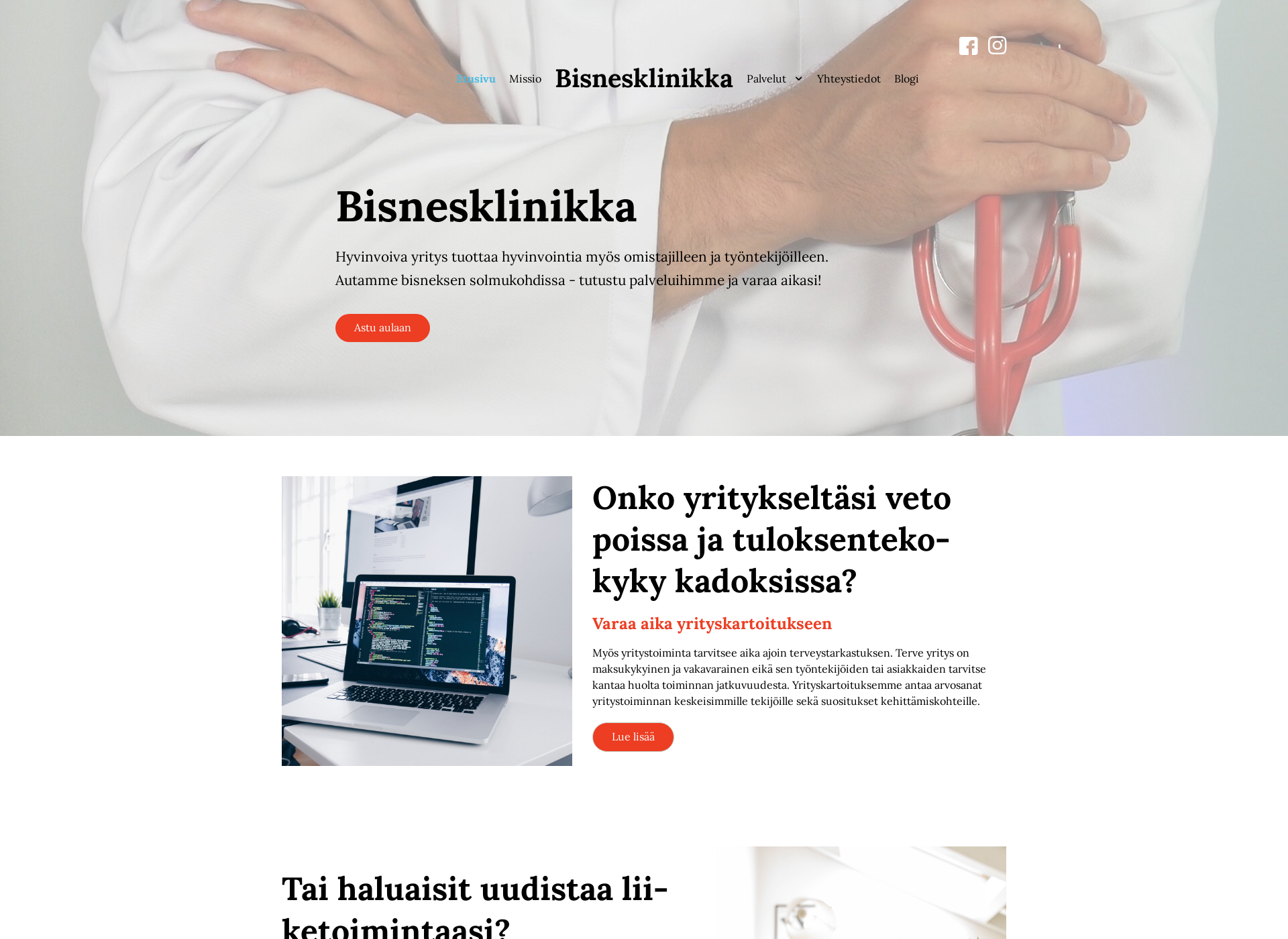 Screenshot for bisnesklinikka.fi
