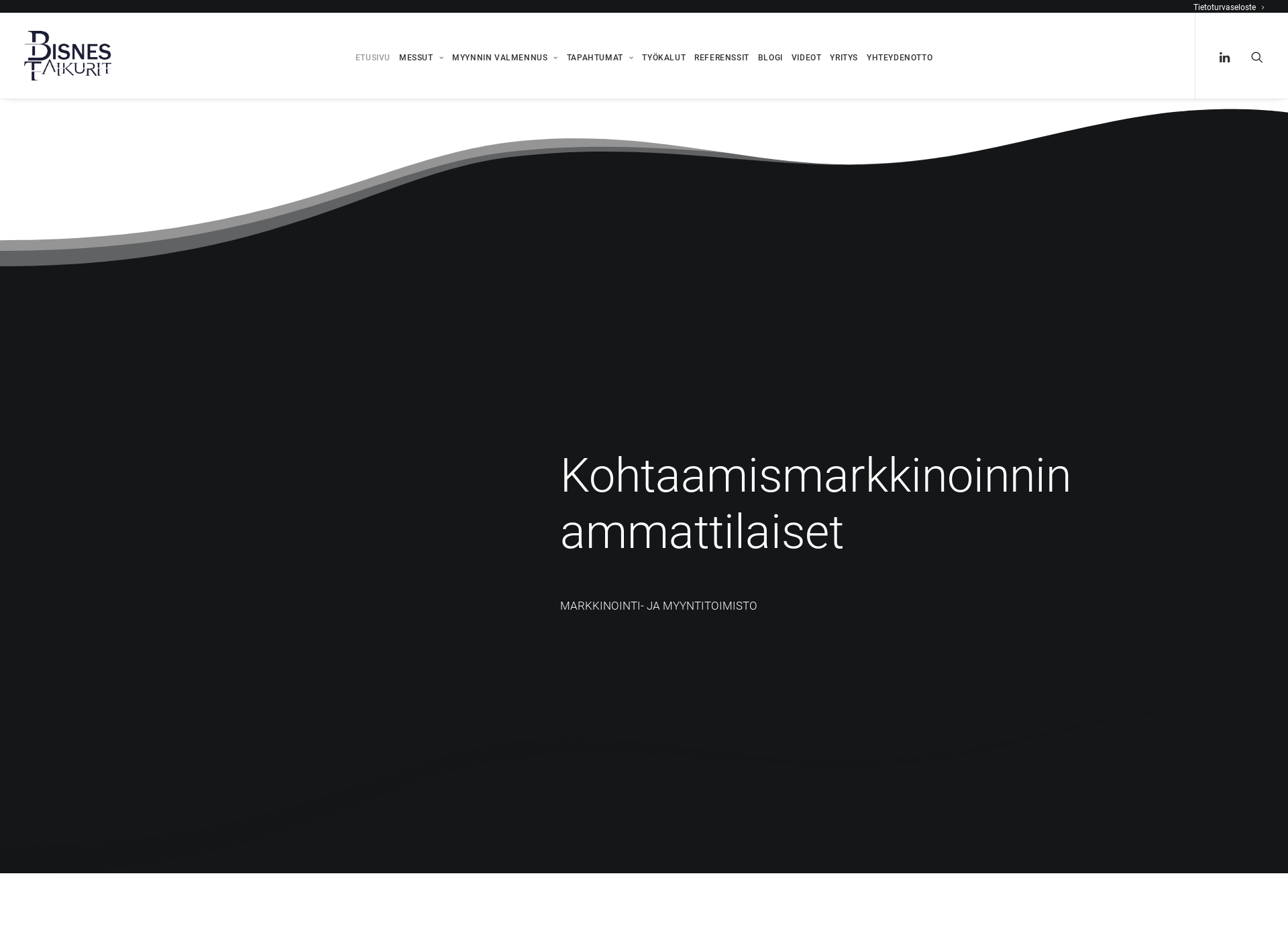 Skärmdump för bisnestaikuus.fi