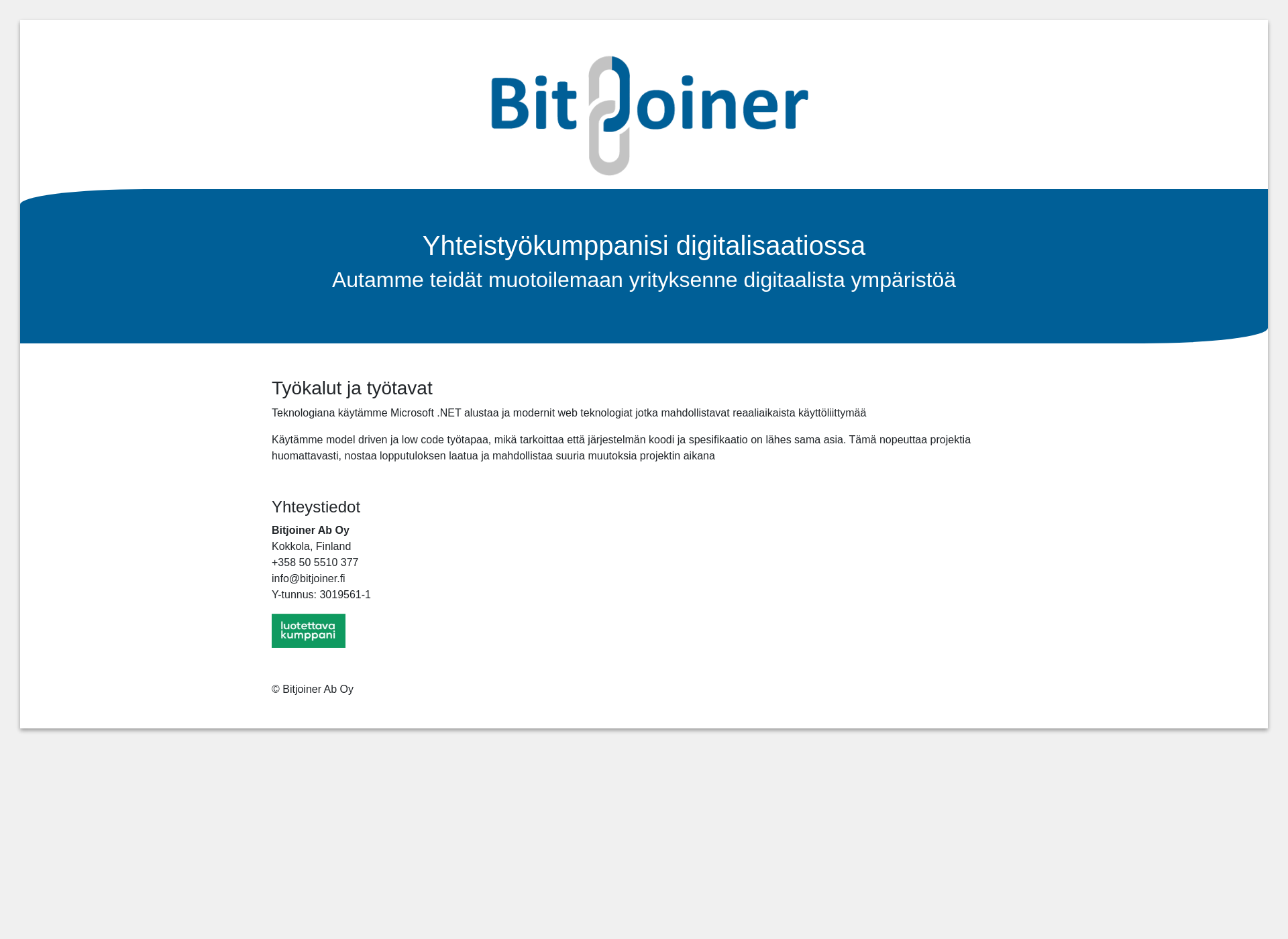 Screenshot for bitjoiner.fi