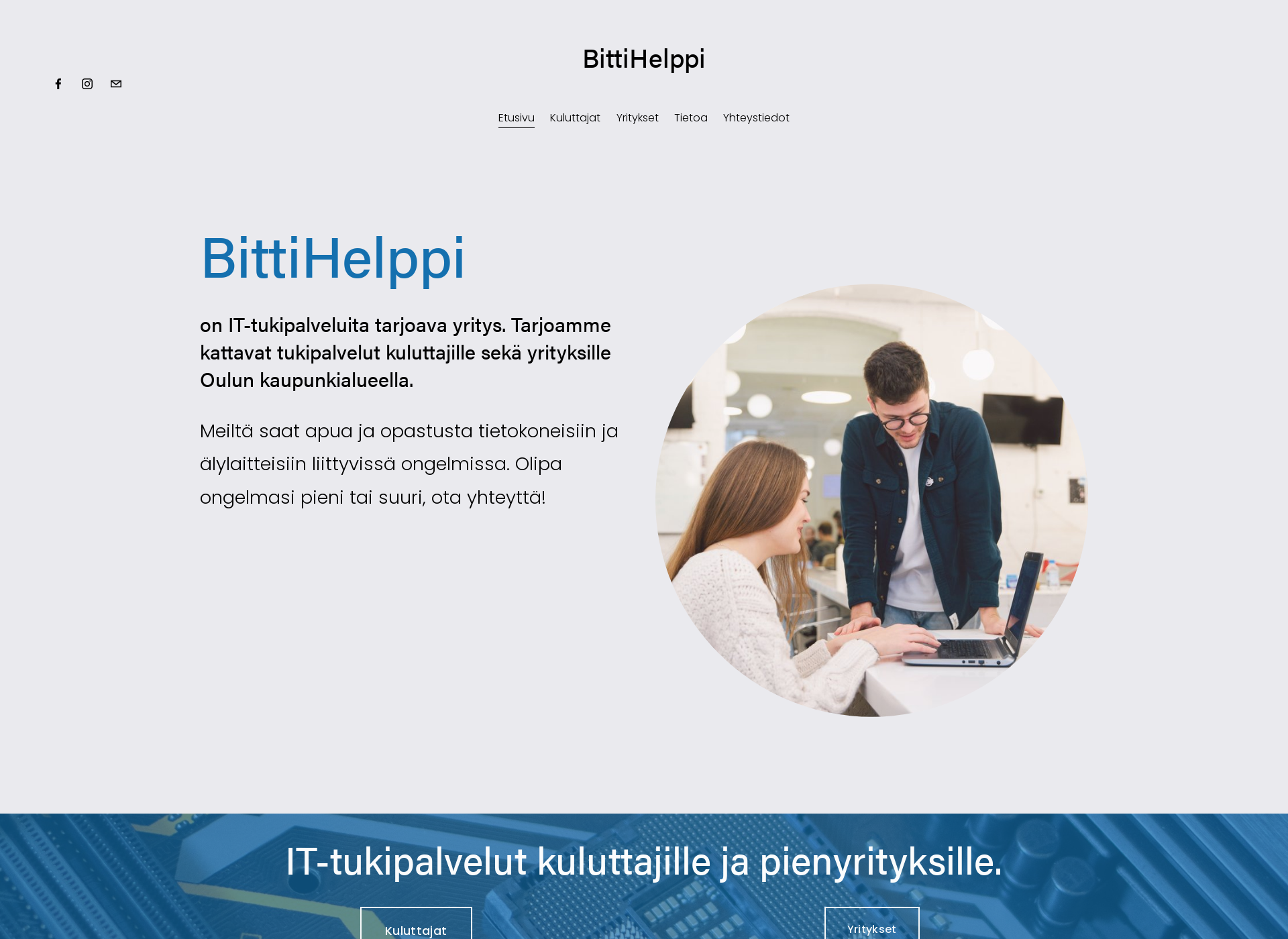 Skärmdump för bittihelppi.fi