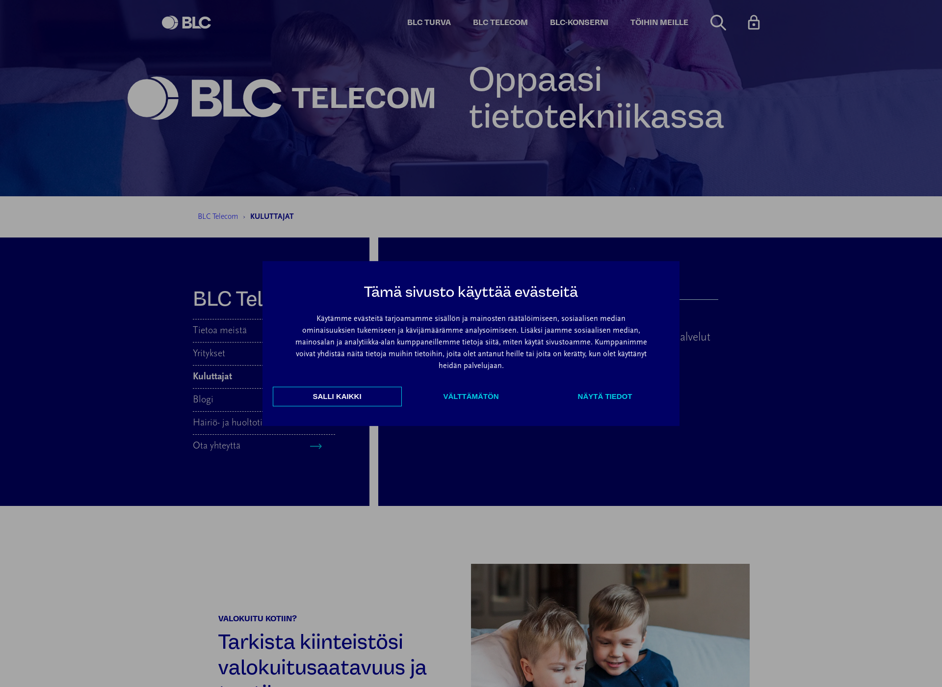 Skärmdump för blctelecom.fi