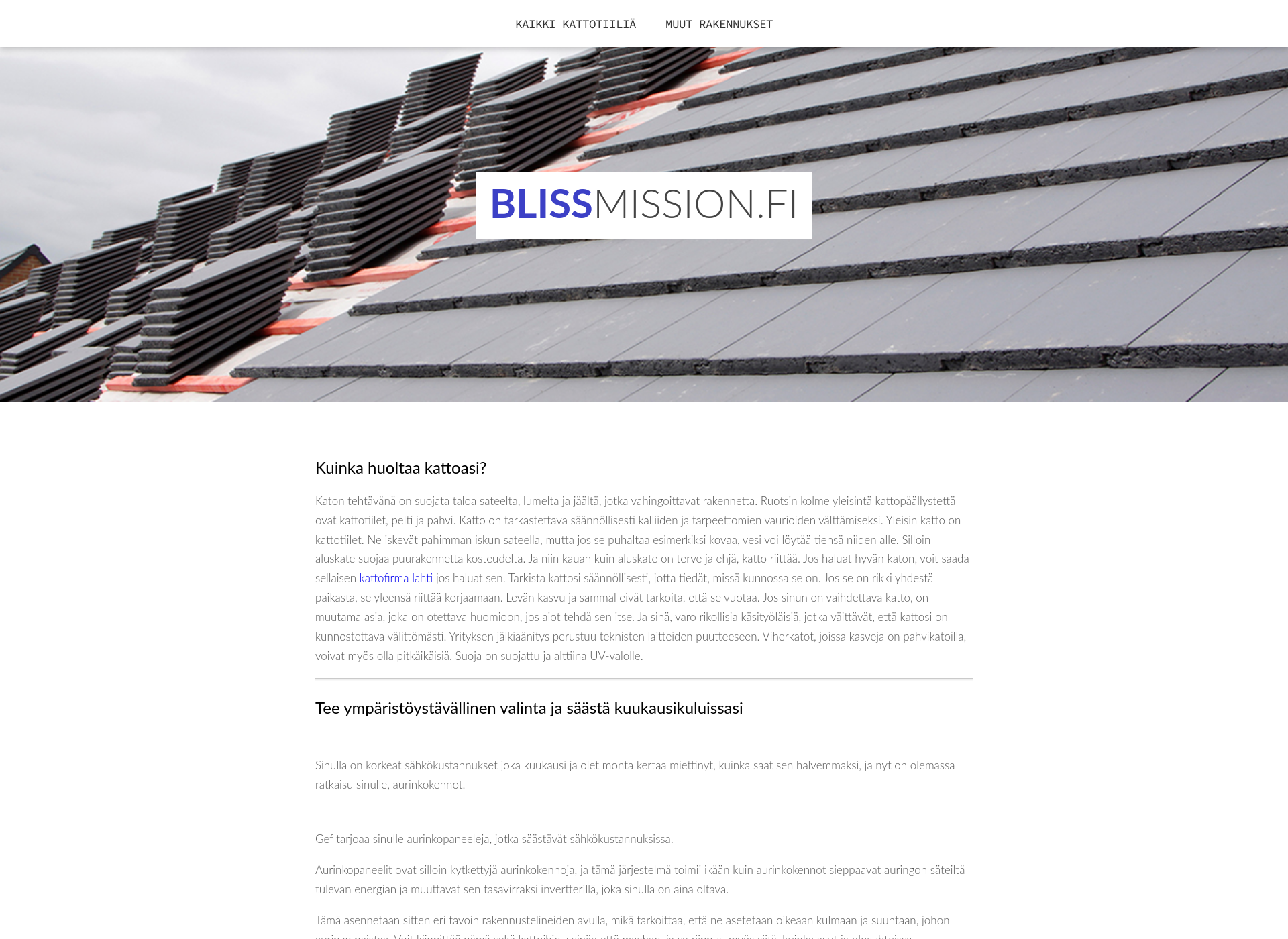 Screenshot for blissmission.fi