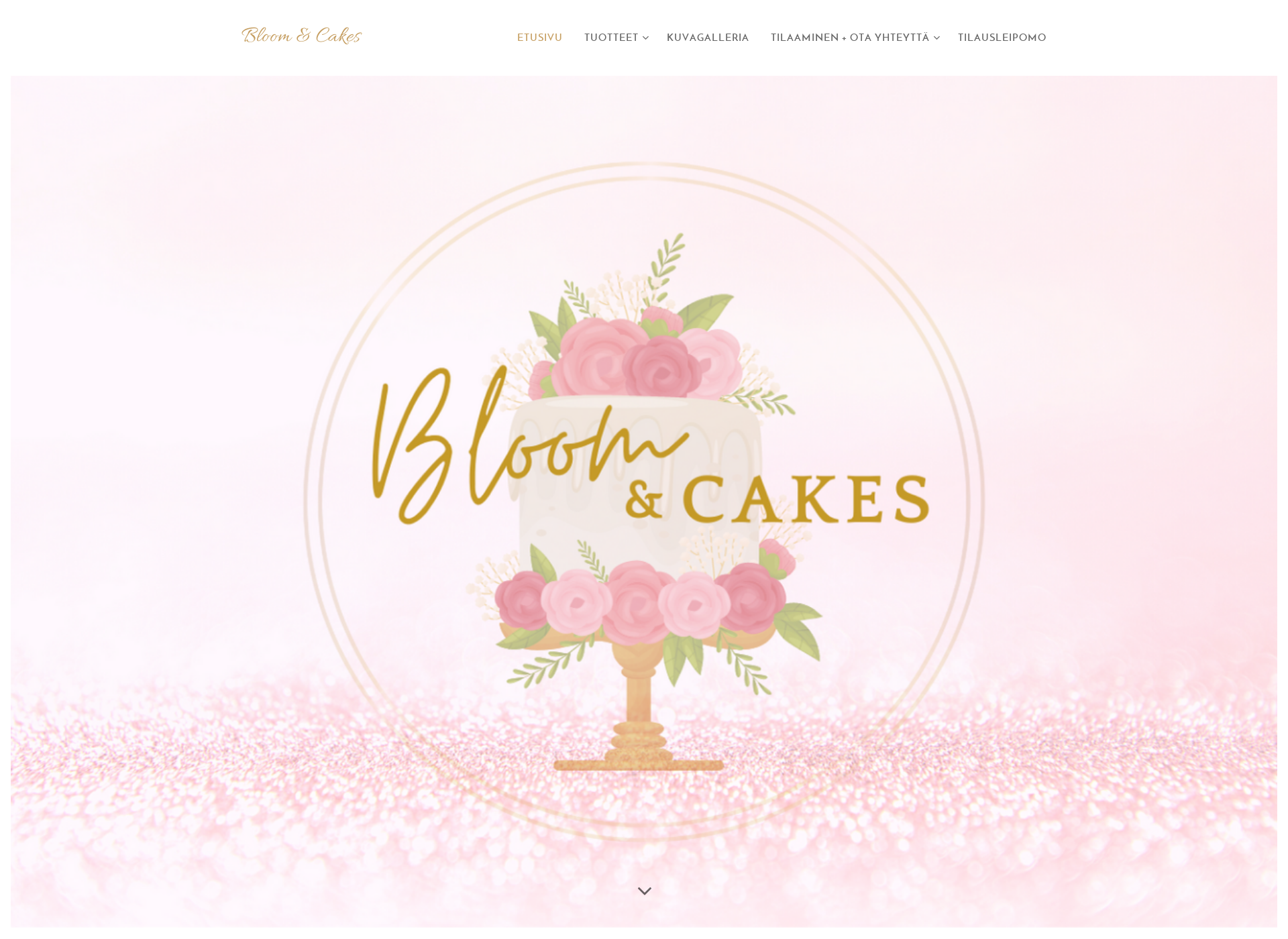 Skärmdump för bloomandcakes.fi