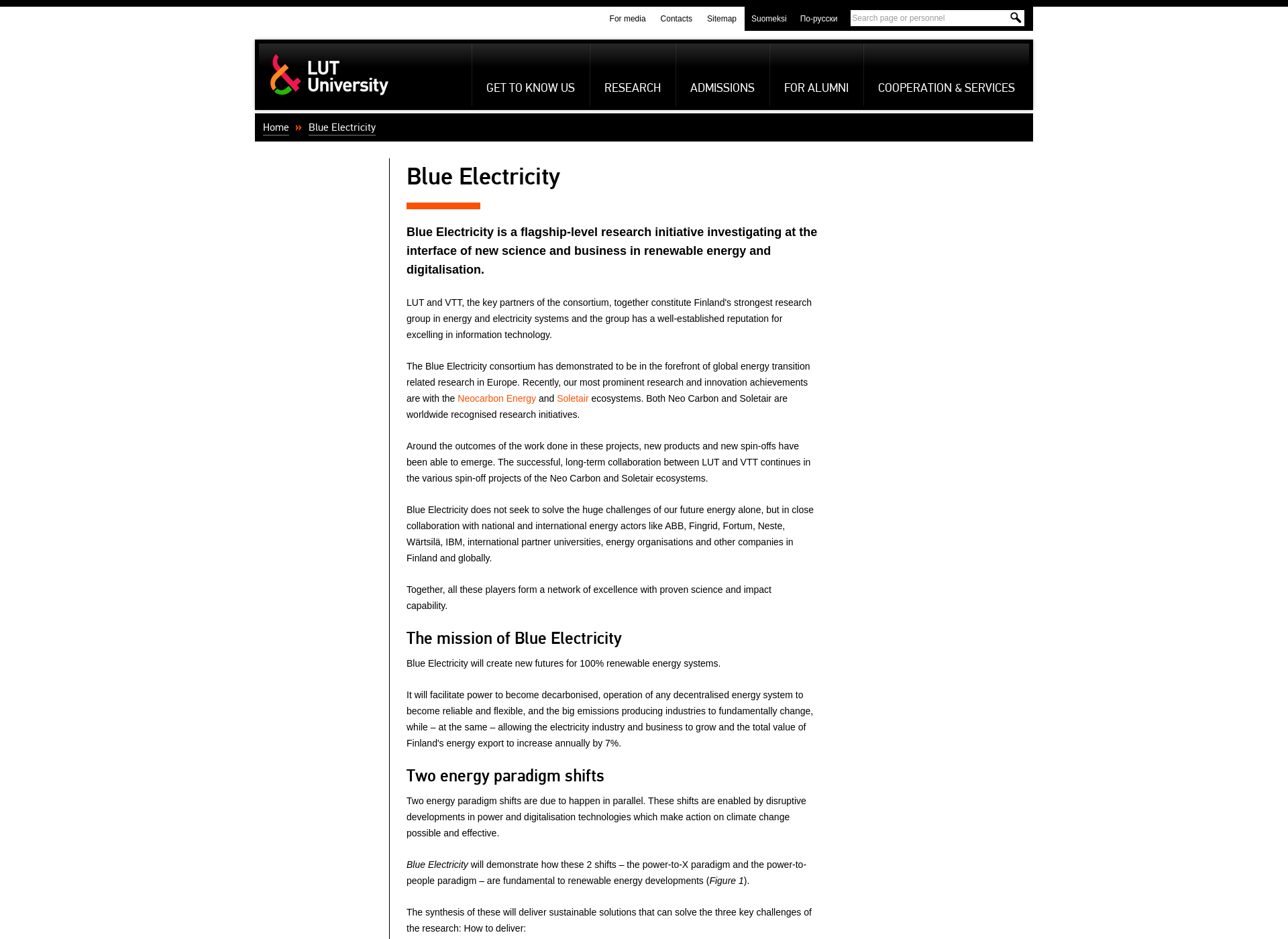 Screenshot for blue-electricity.fi