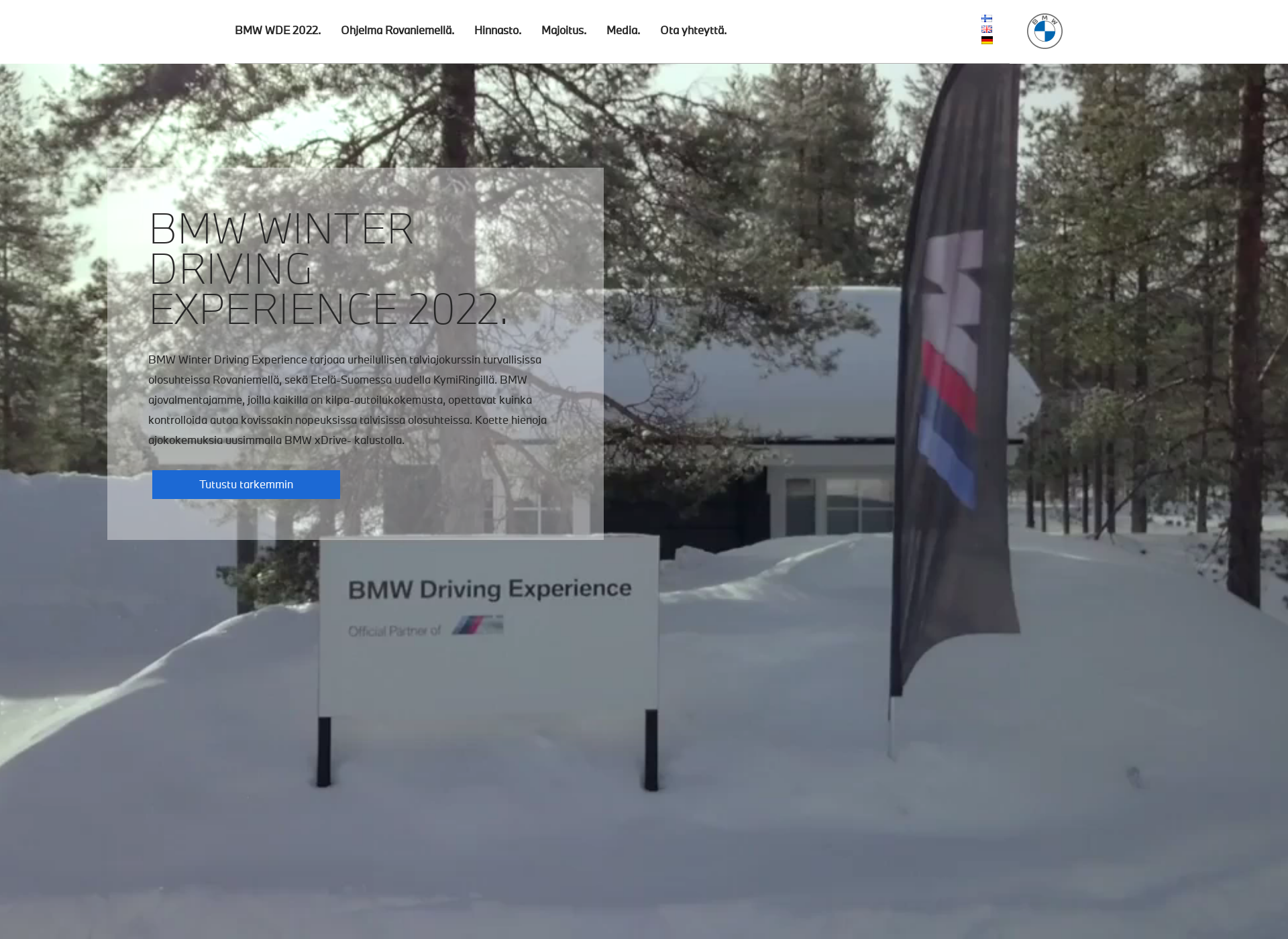 Skärmdump för bmwexperience.fi