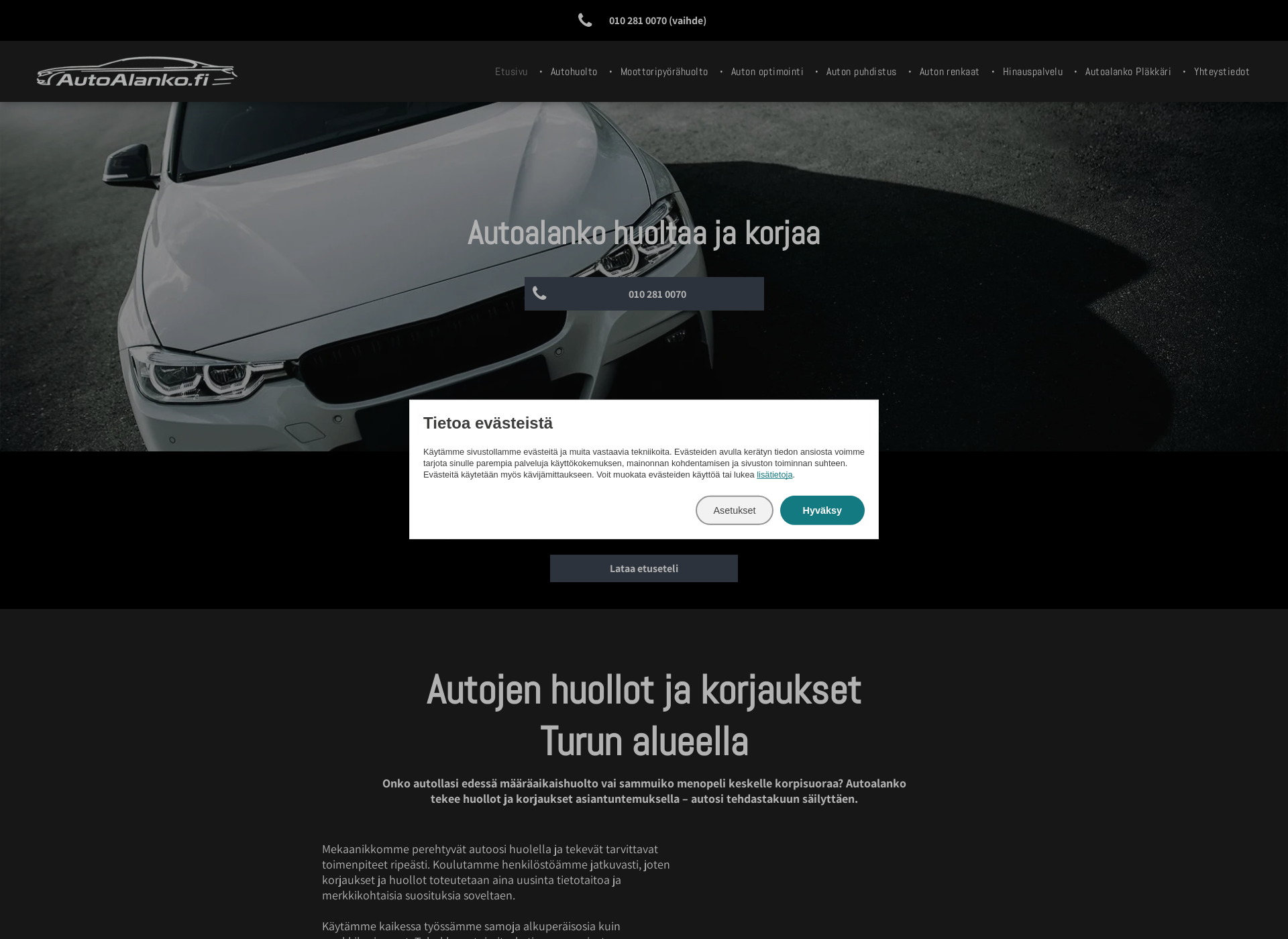 Screenshot for bmwhuoltoturku.fi