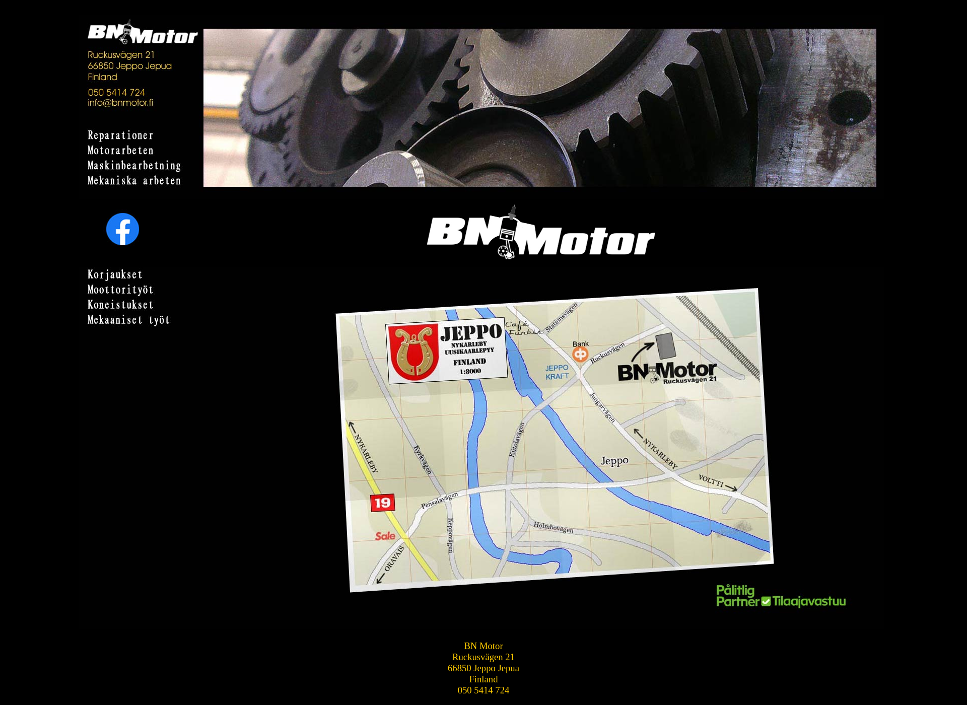 Skärmdump för bnmotor.fi