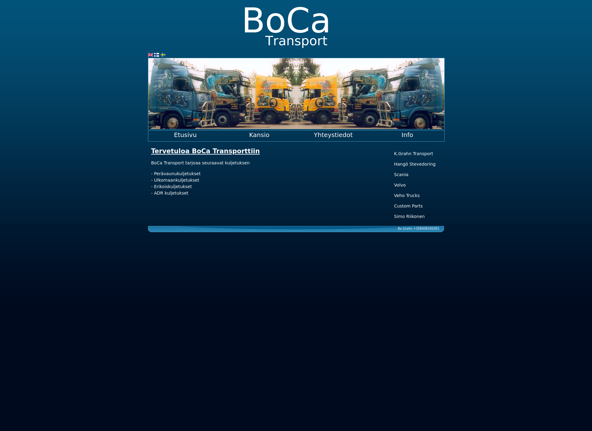 Screenshot for bocatransport.fi