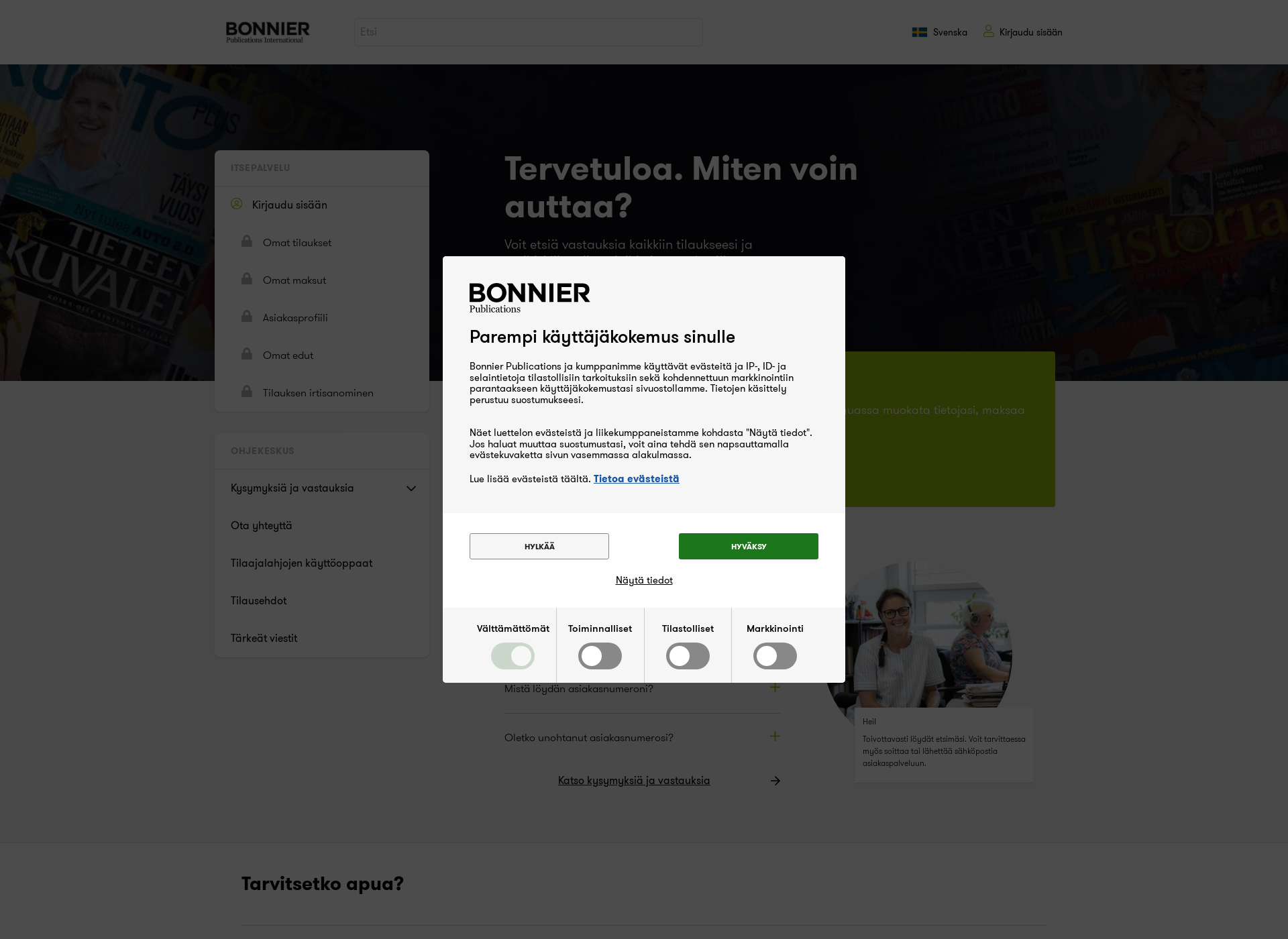 Screenshot for bonnier-julkaisut.fi
