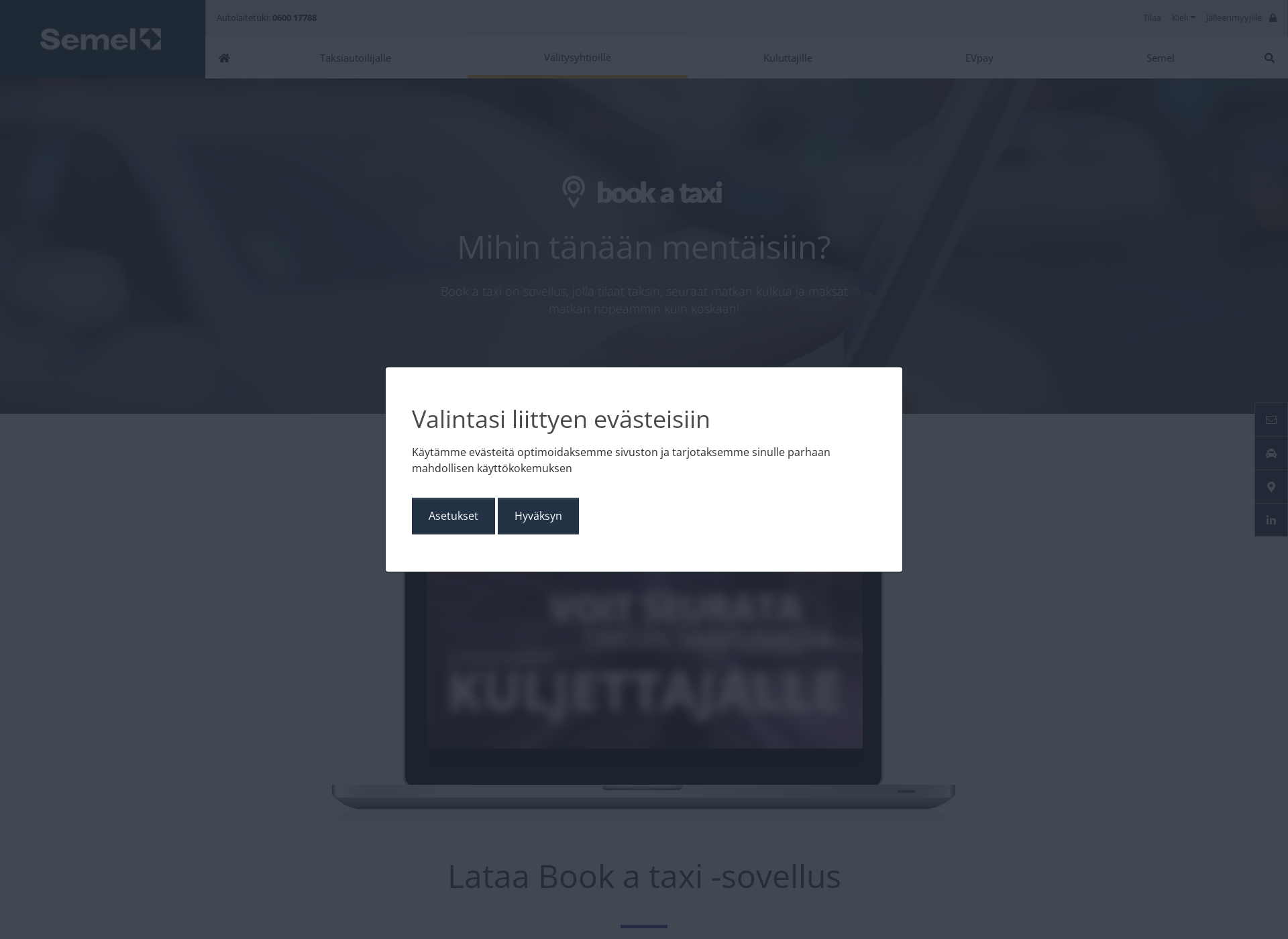 Screenshot for bookataxi.fi