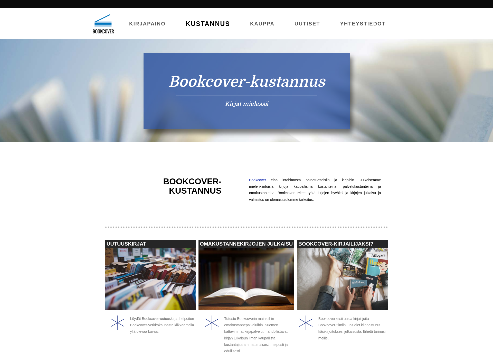 Screenshot for bookcover-kustannus.fi