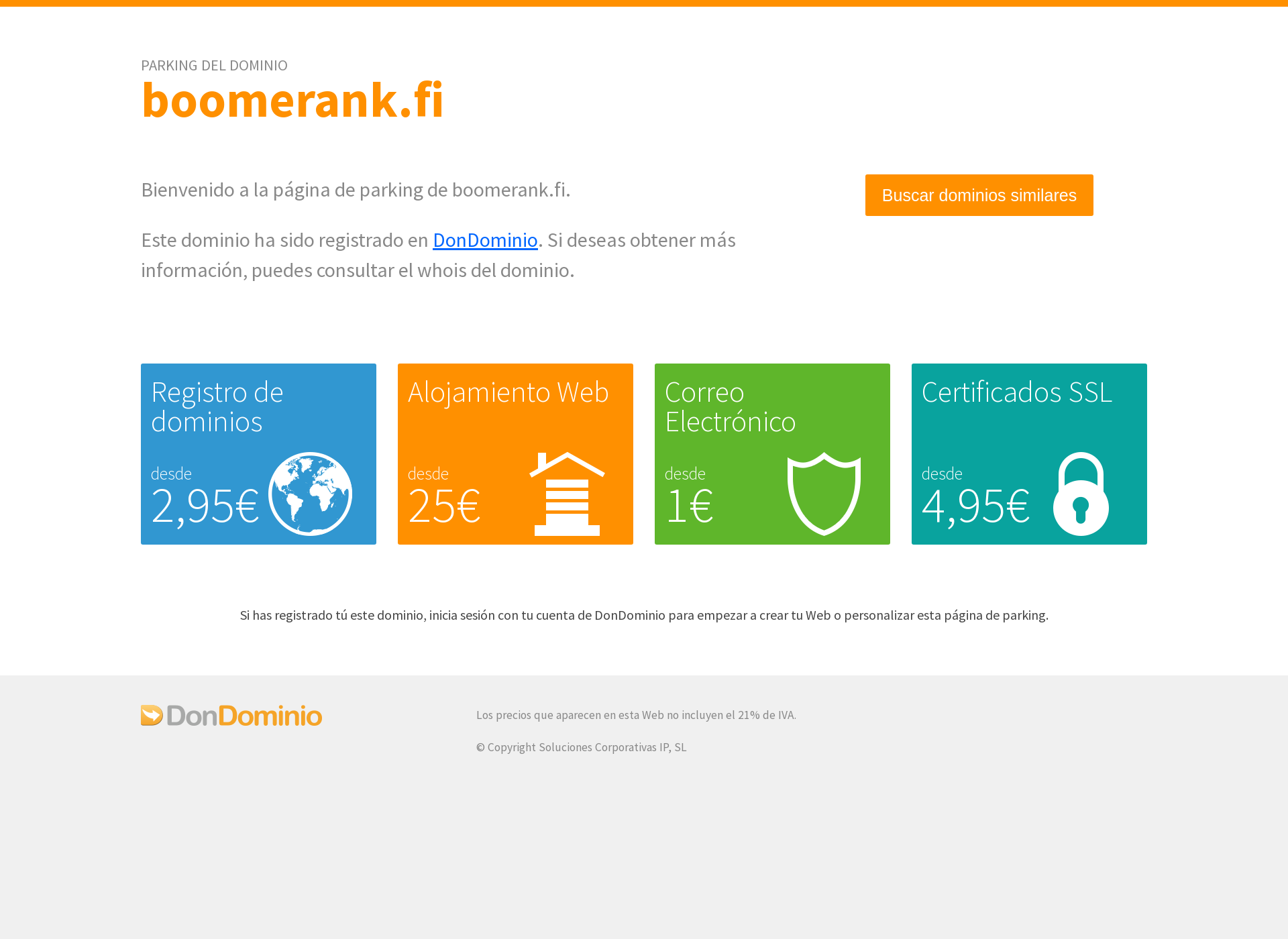 Skärmdump för boomerank.fi