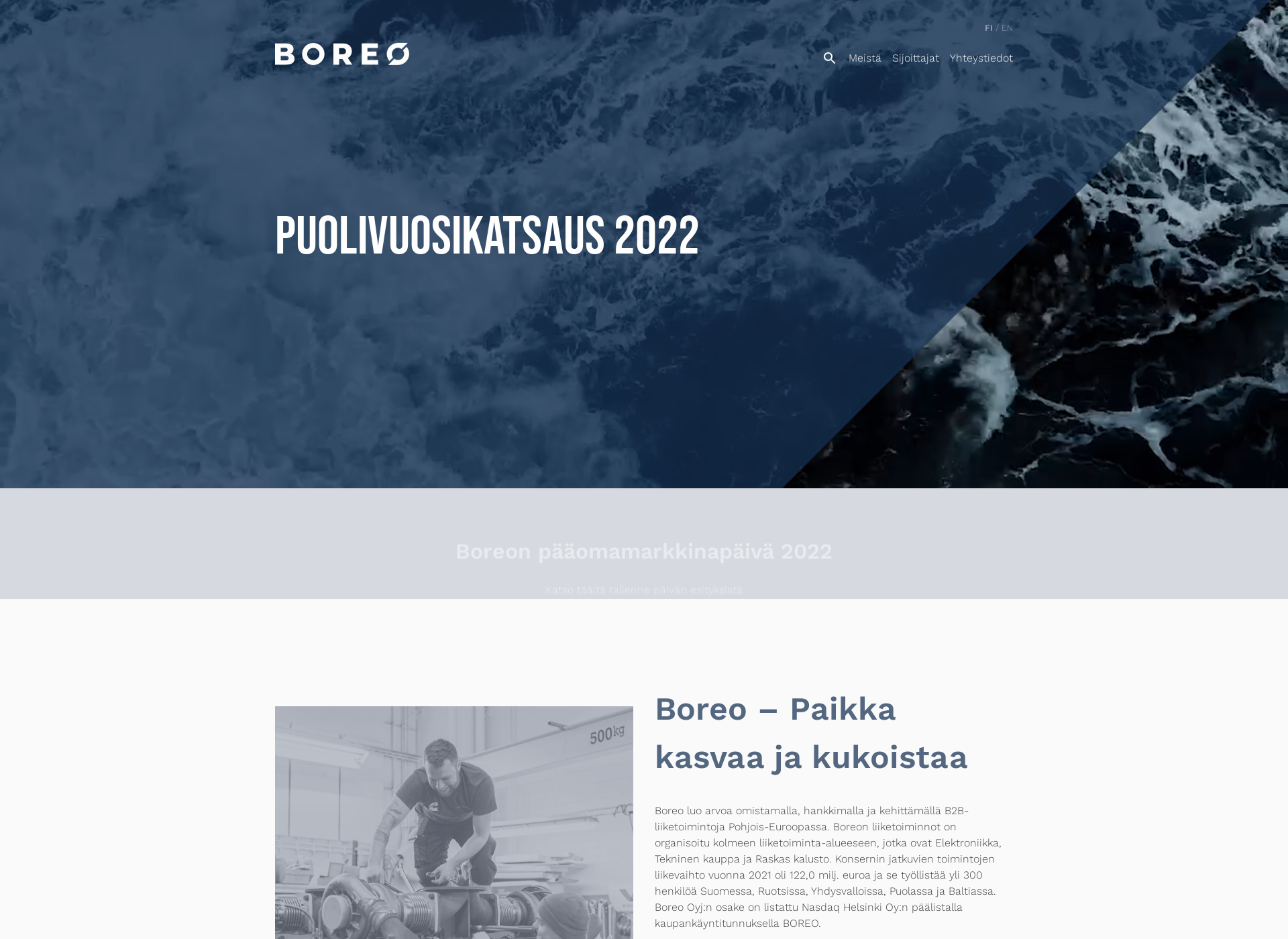 Skärmdump för boreo.fi