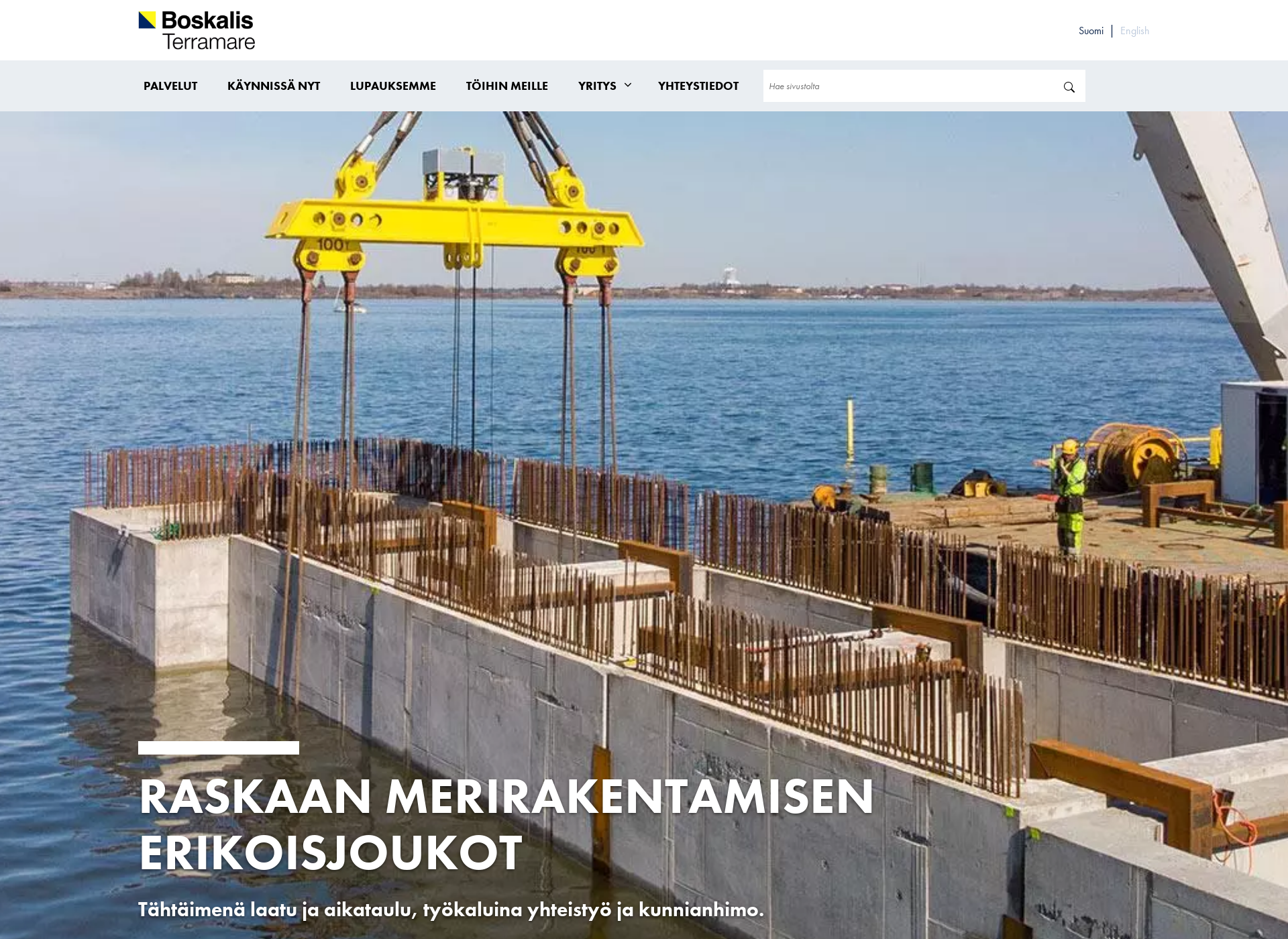 Skärmdump för boskalis.fi