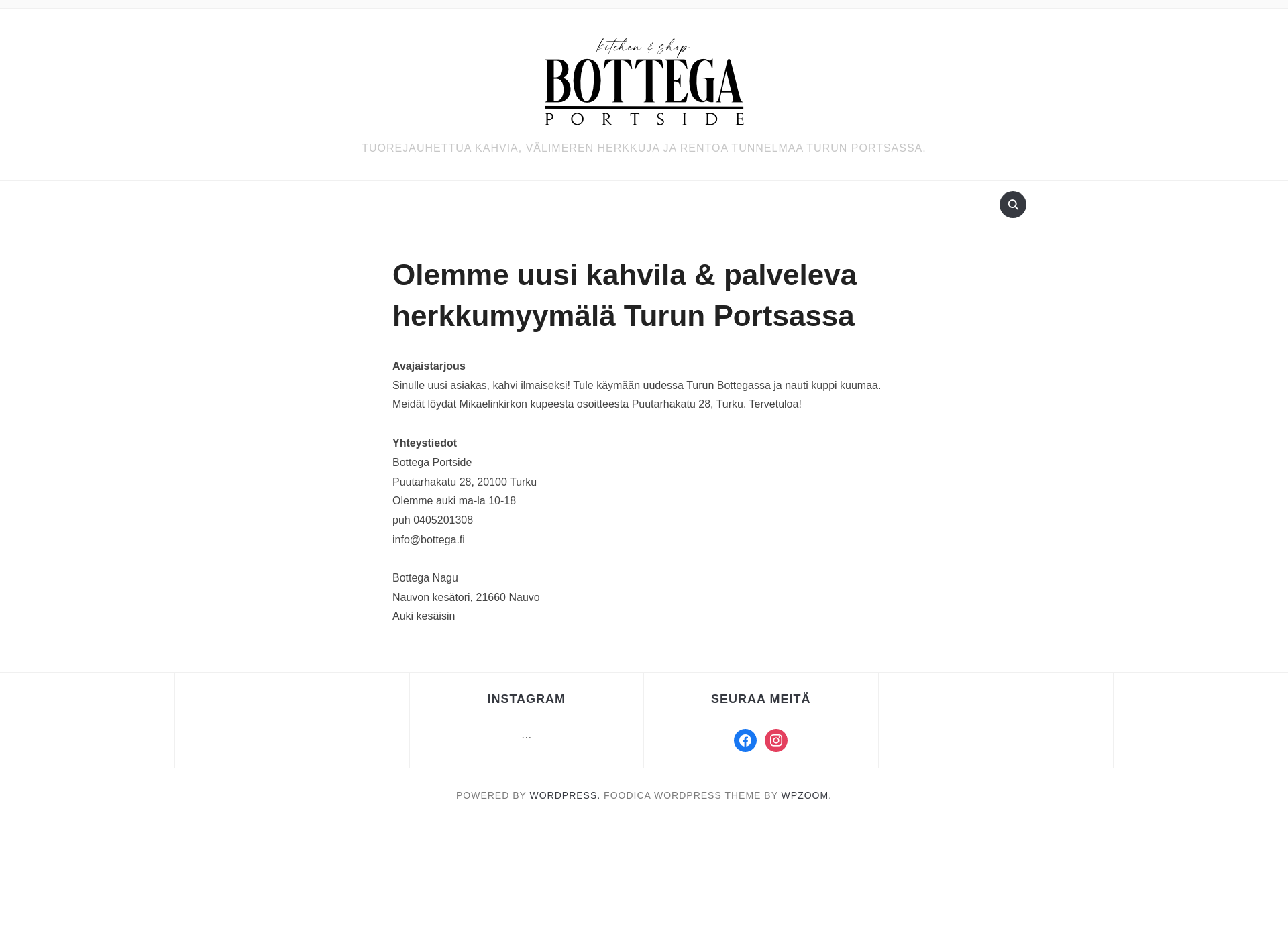 Skärmdump för bottega.fi