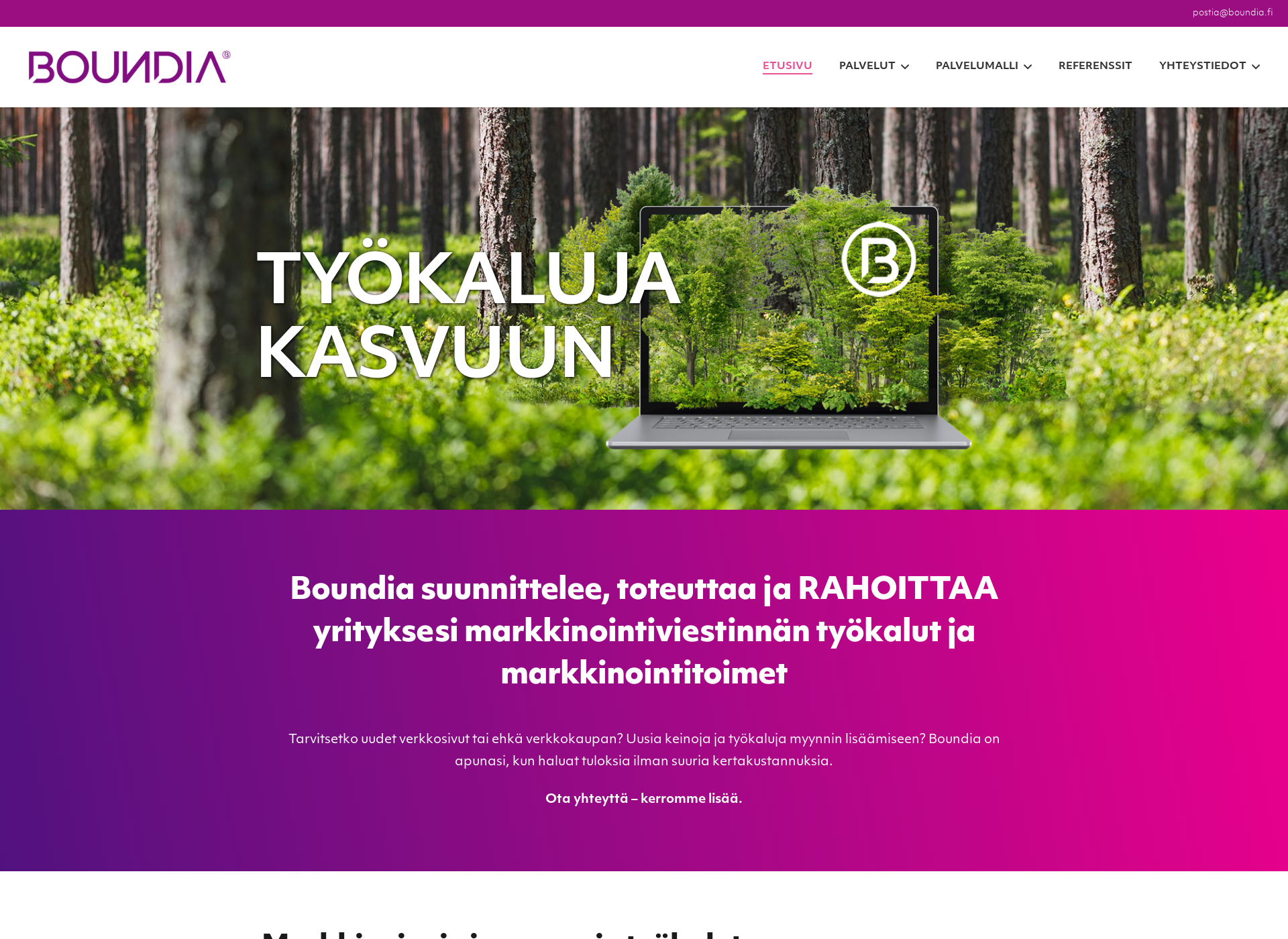 Skärmdump för boundia.fi