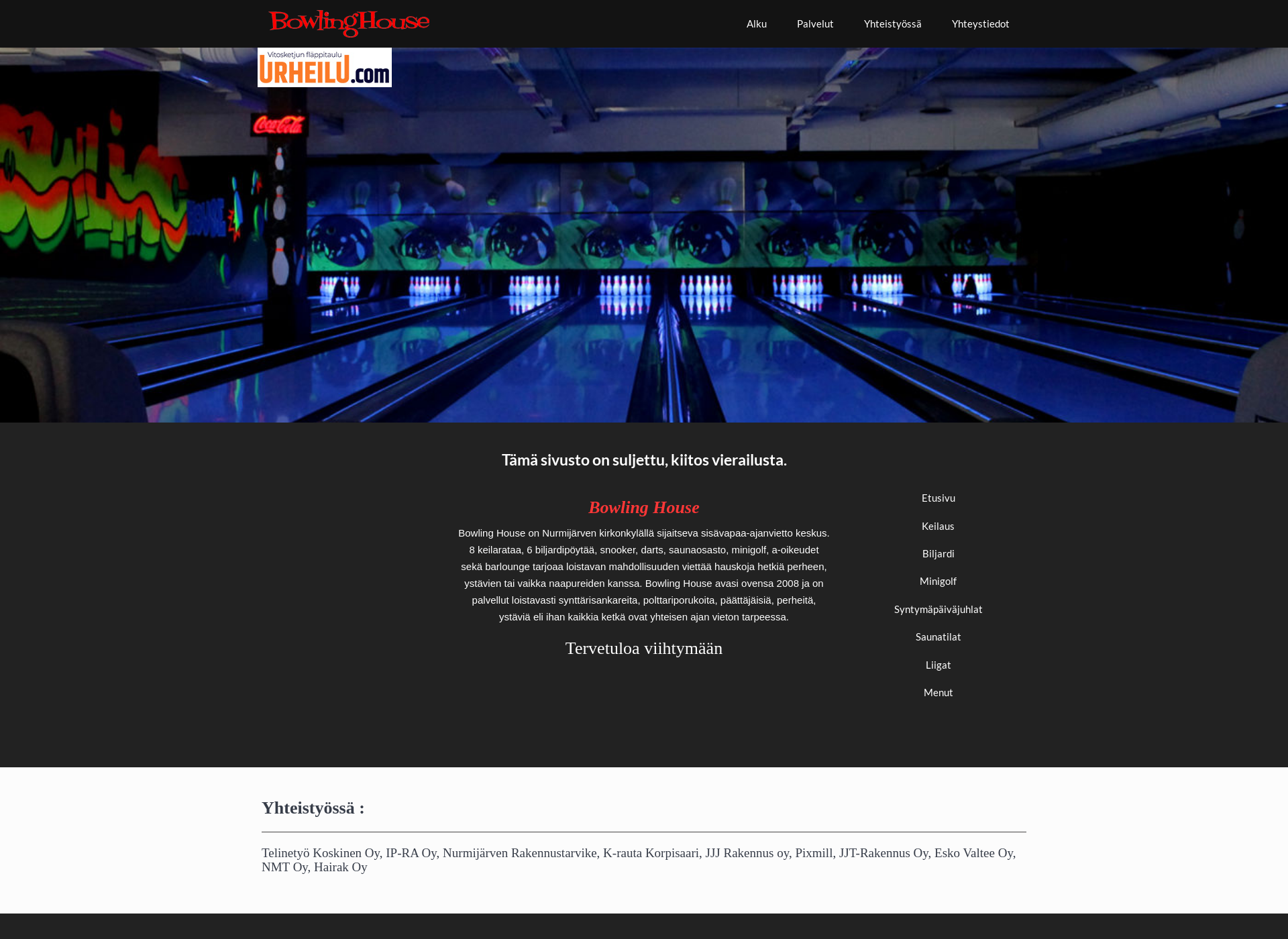 Skärmdump för bowlinghouse.fi