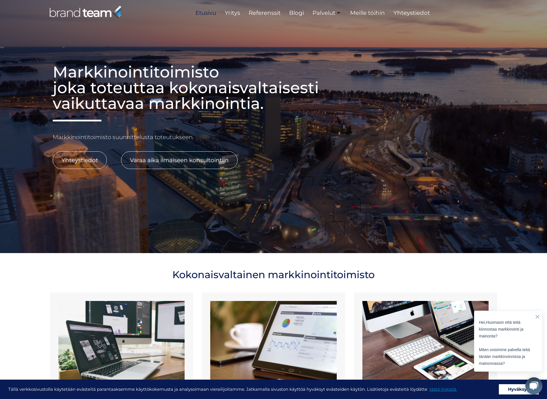 Skärmdump för brandteamfinland.fi