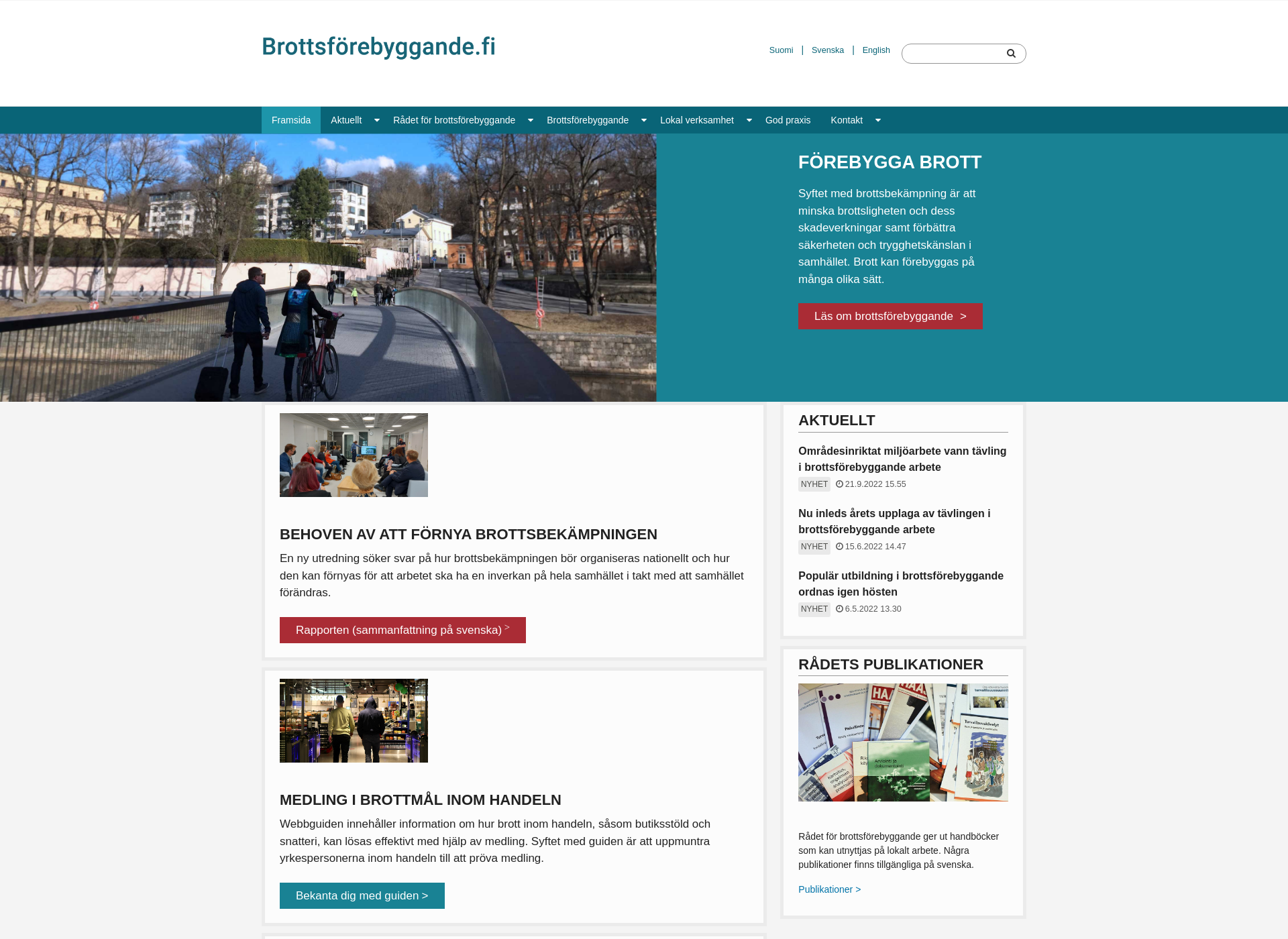 Screenshot for brottsforebyggande.fi