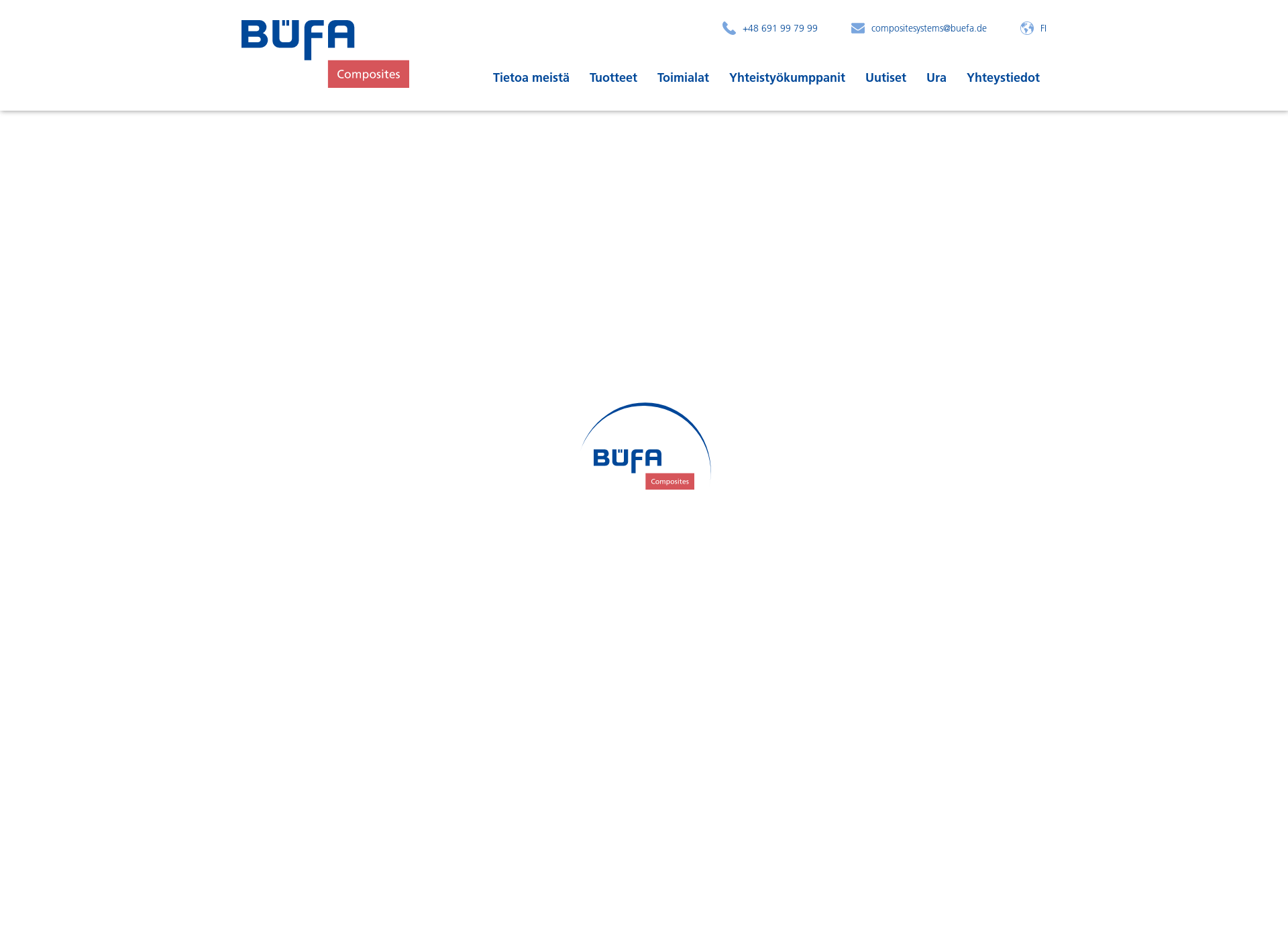 Skärmdump för bufa-composites.fi