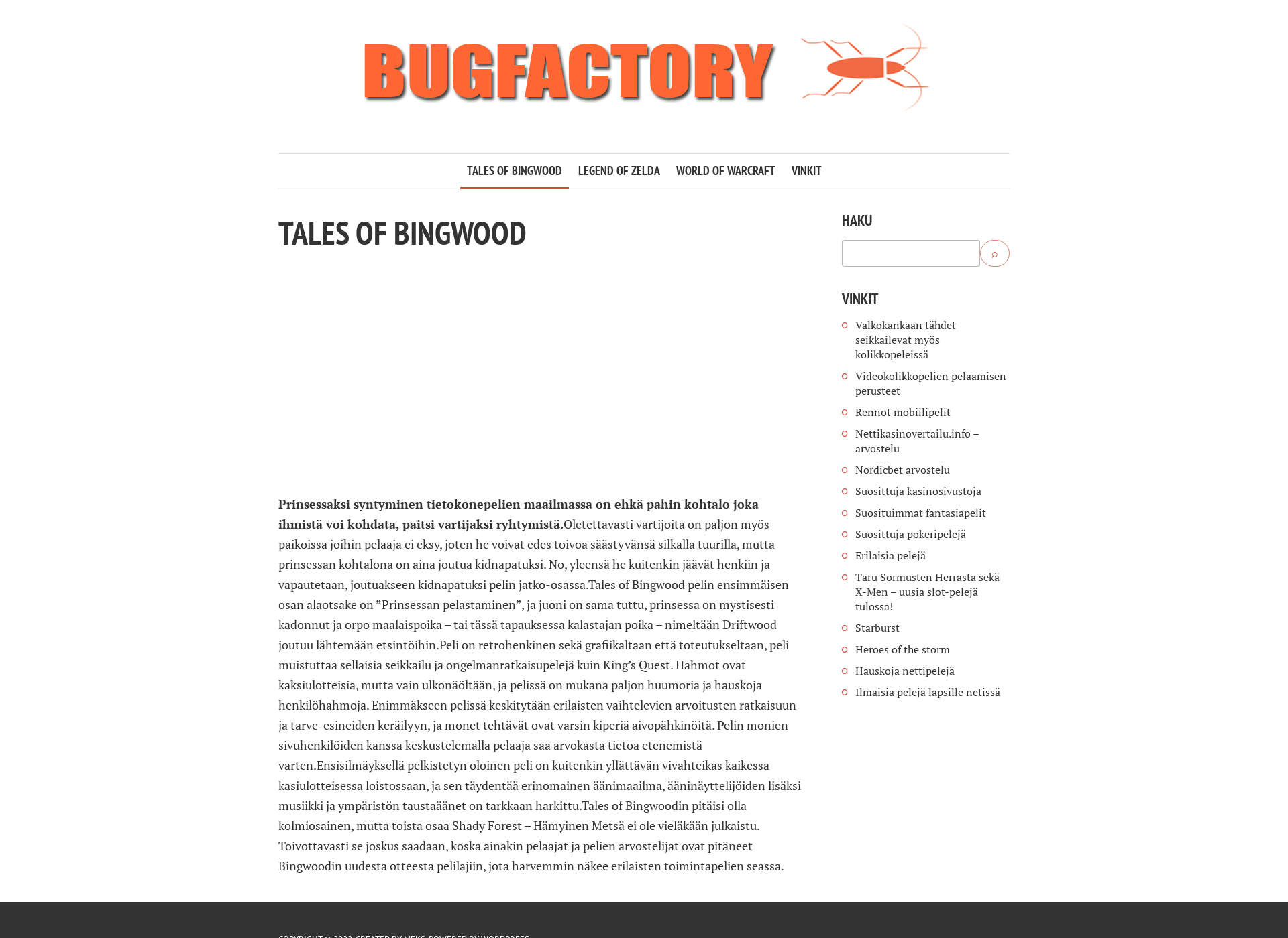 Screenshot for bugfactory.fi