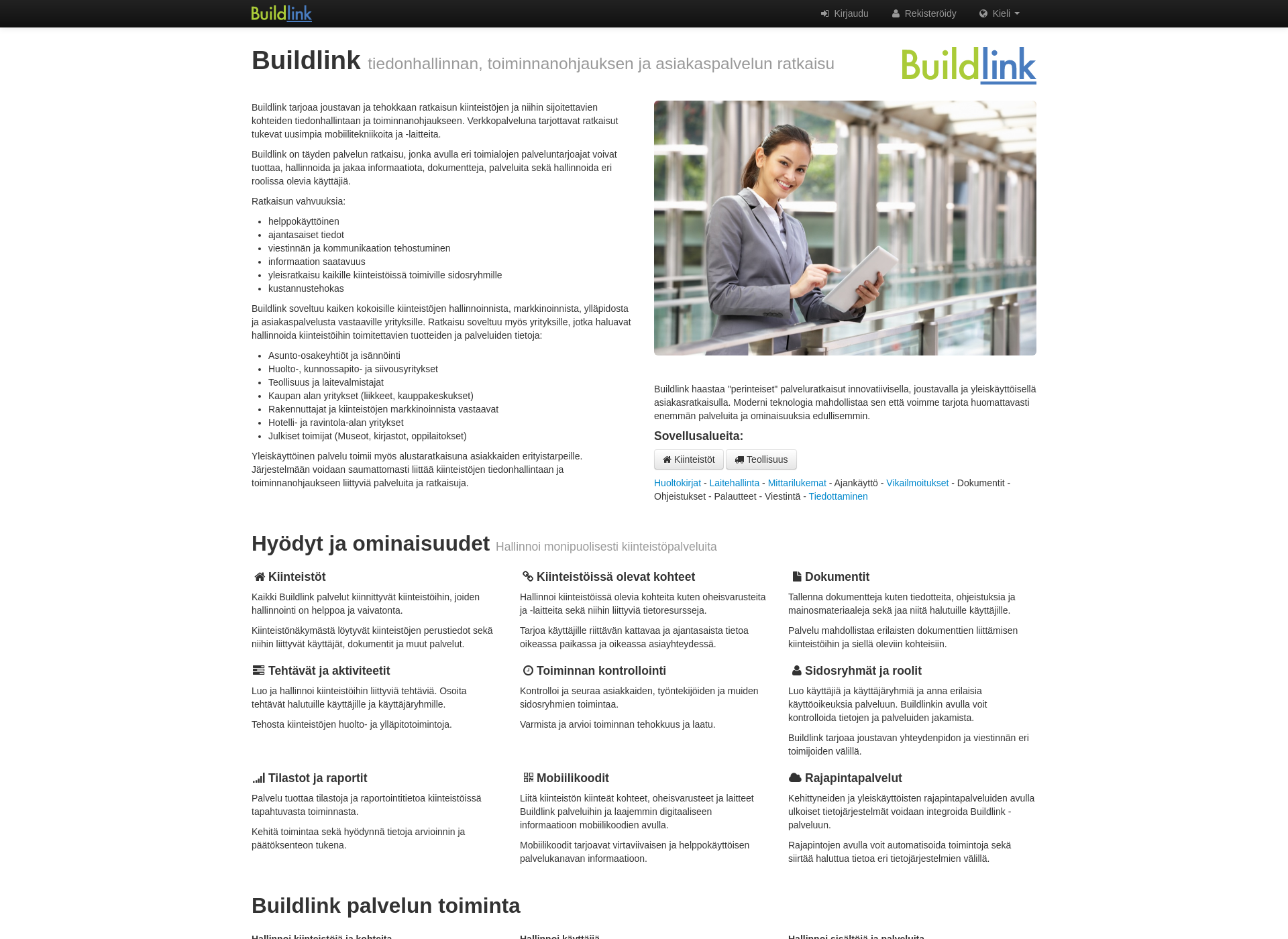 Skärmdump för buildlink.fi