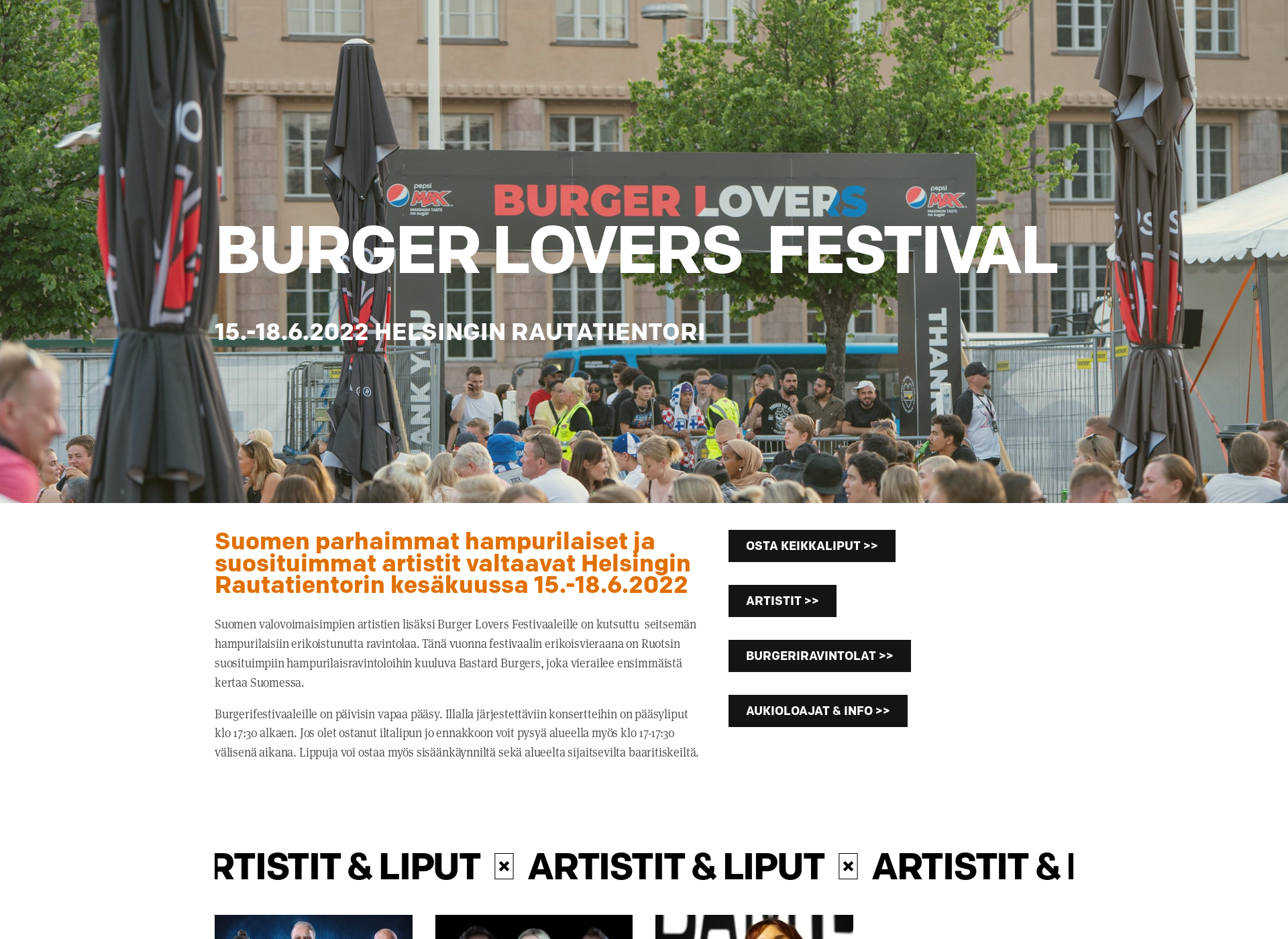 Skärmdump för burgerlovers.fi