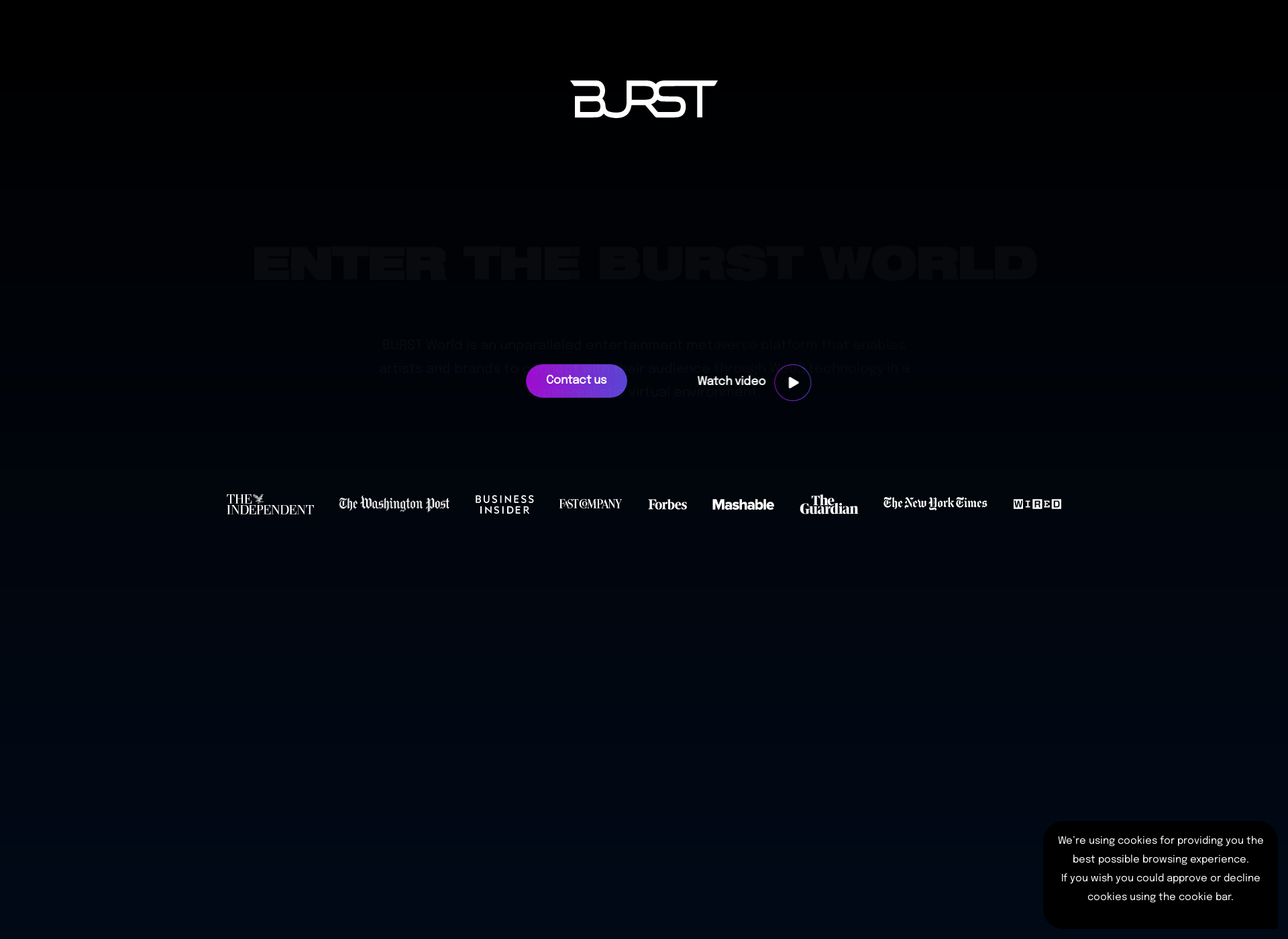 Skärmdump för burst.fi