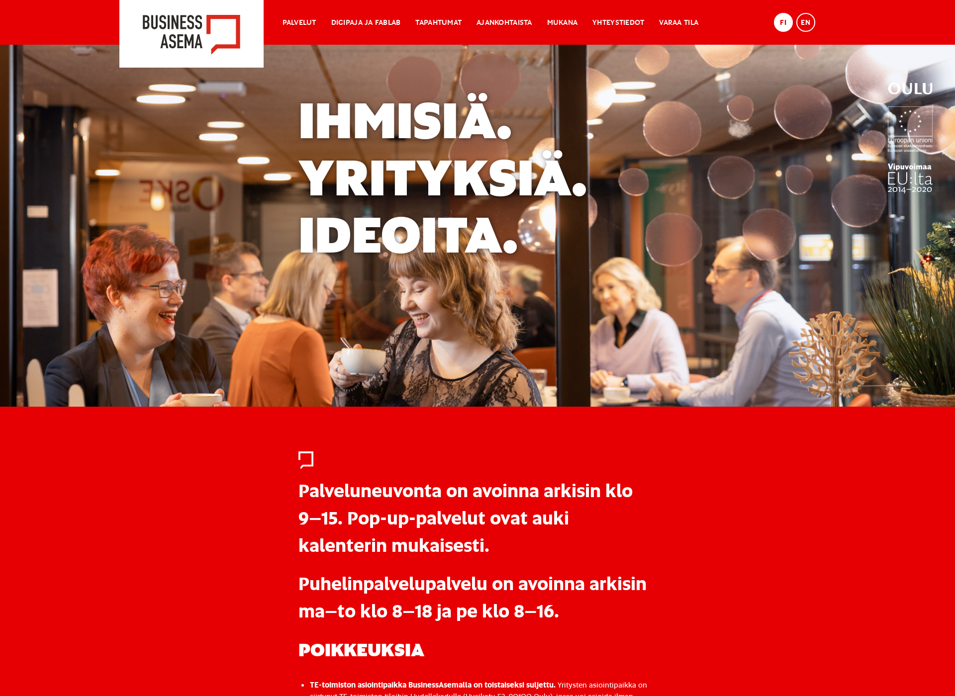Skärmdump för businessasema.fi