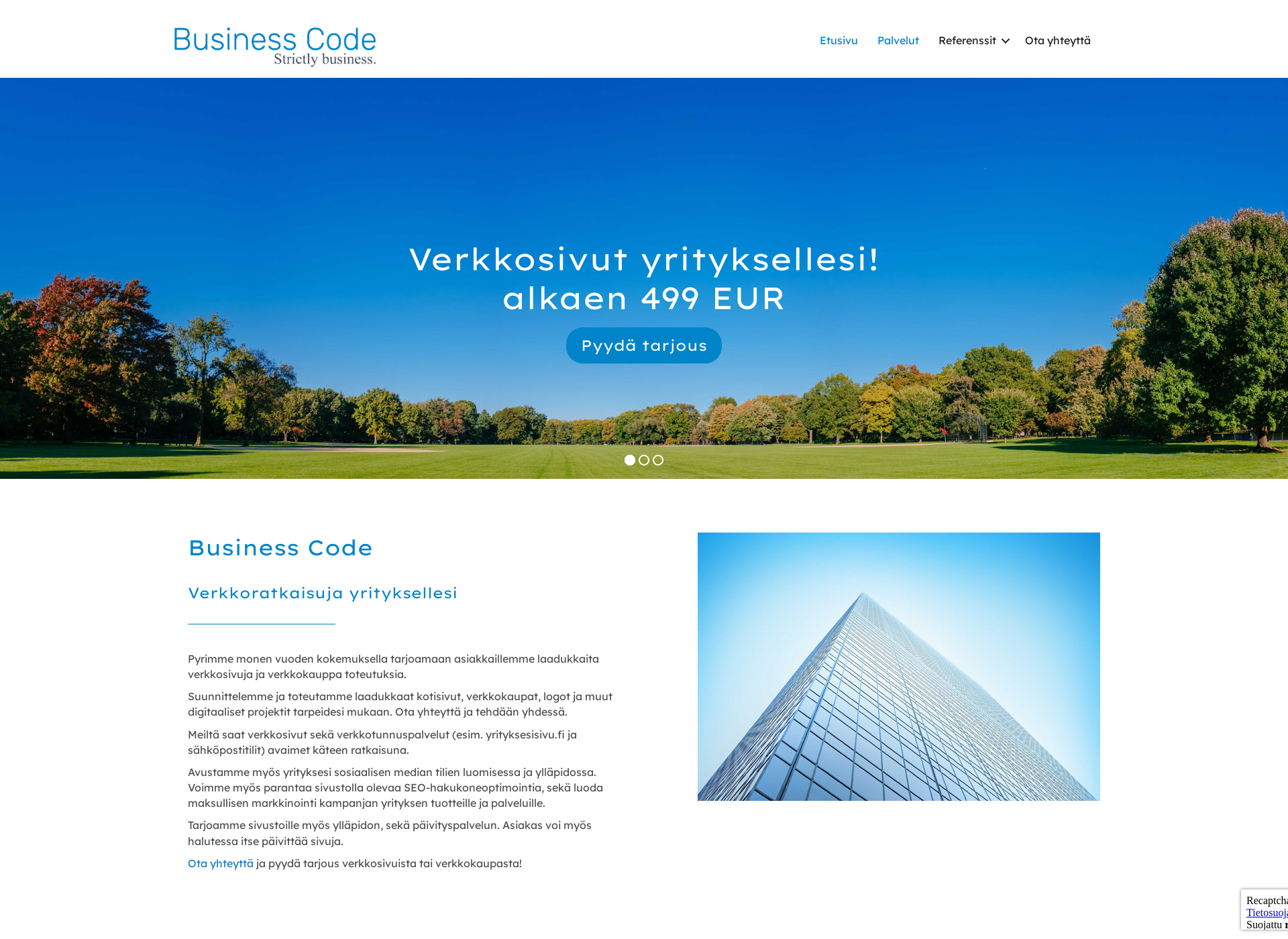 Screenshot for businesscode.fi
