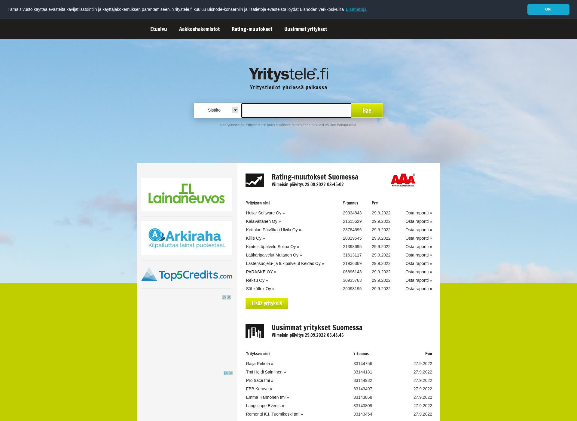 Screenshot for businessfinder.fi