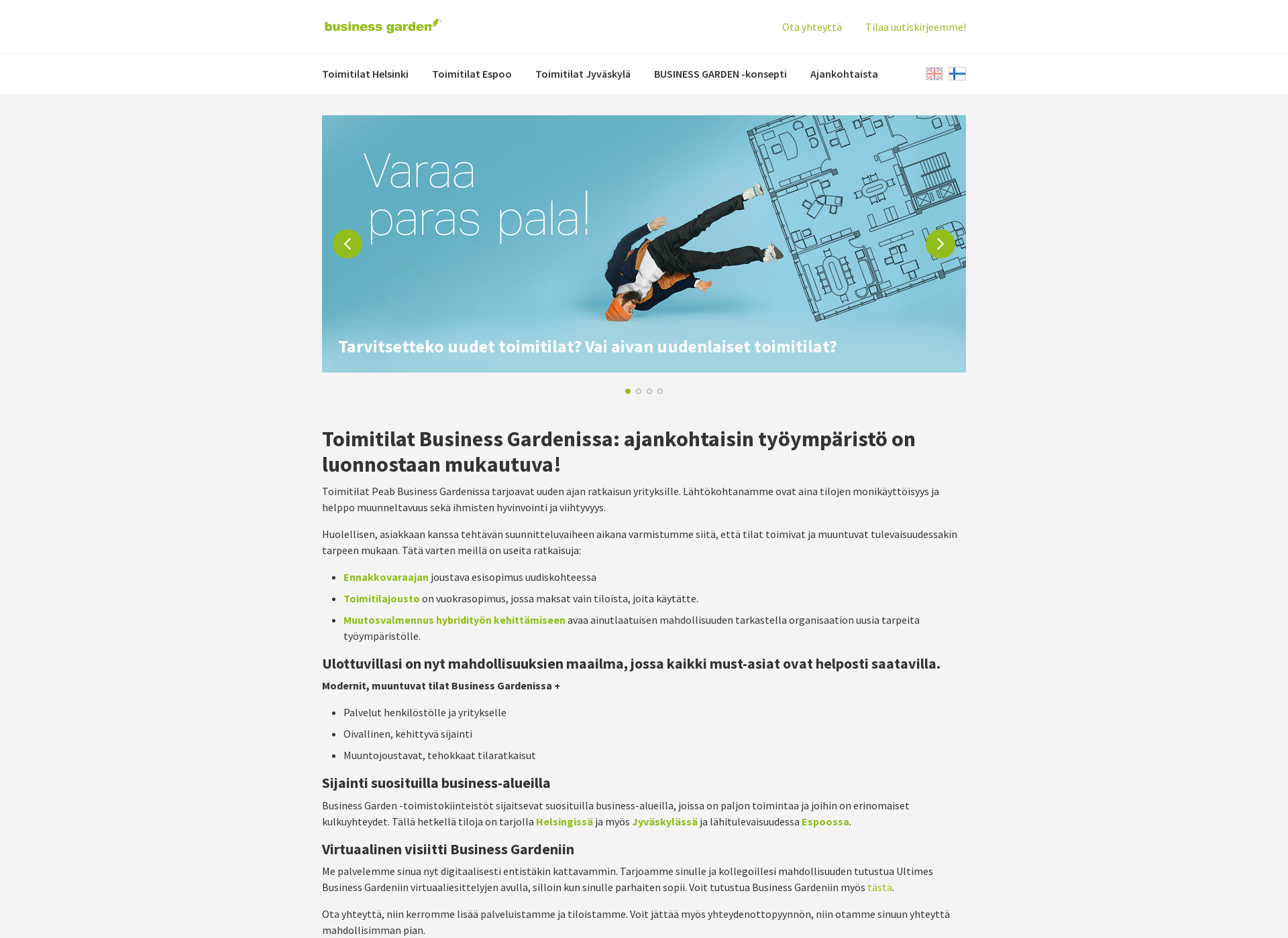 Screenshot for businessgarden.fi