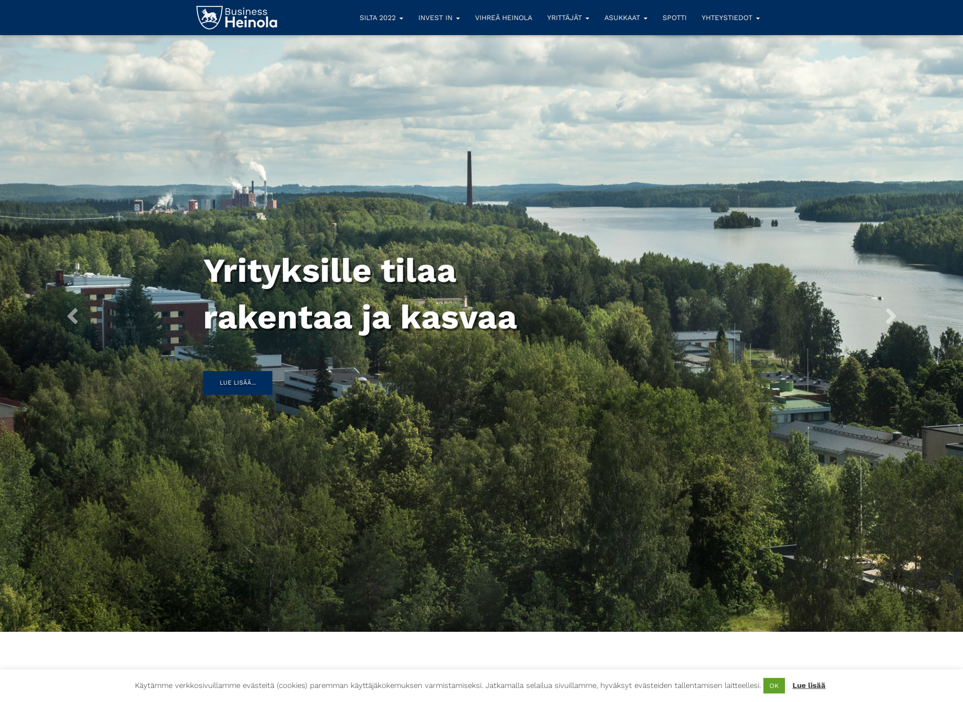 Skärmdump för businessheinola.fi