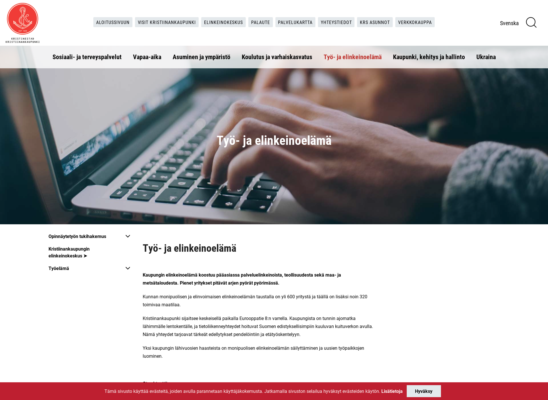 Screenshot for businesskristiinankaupunki.fi