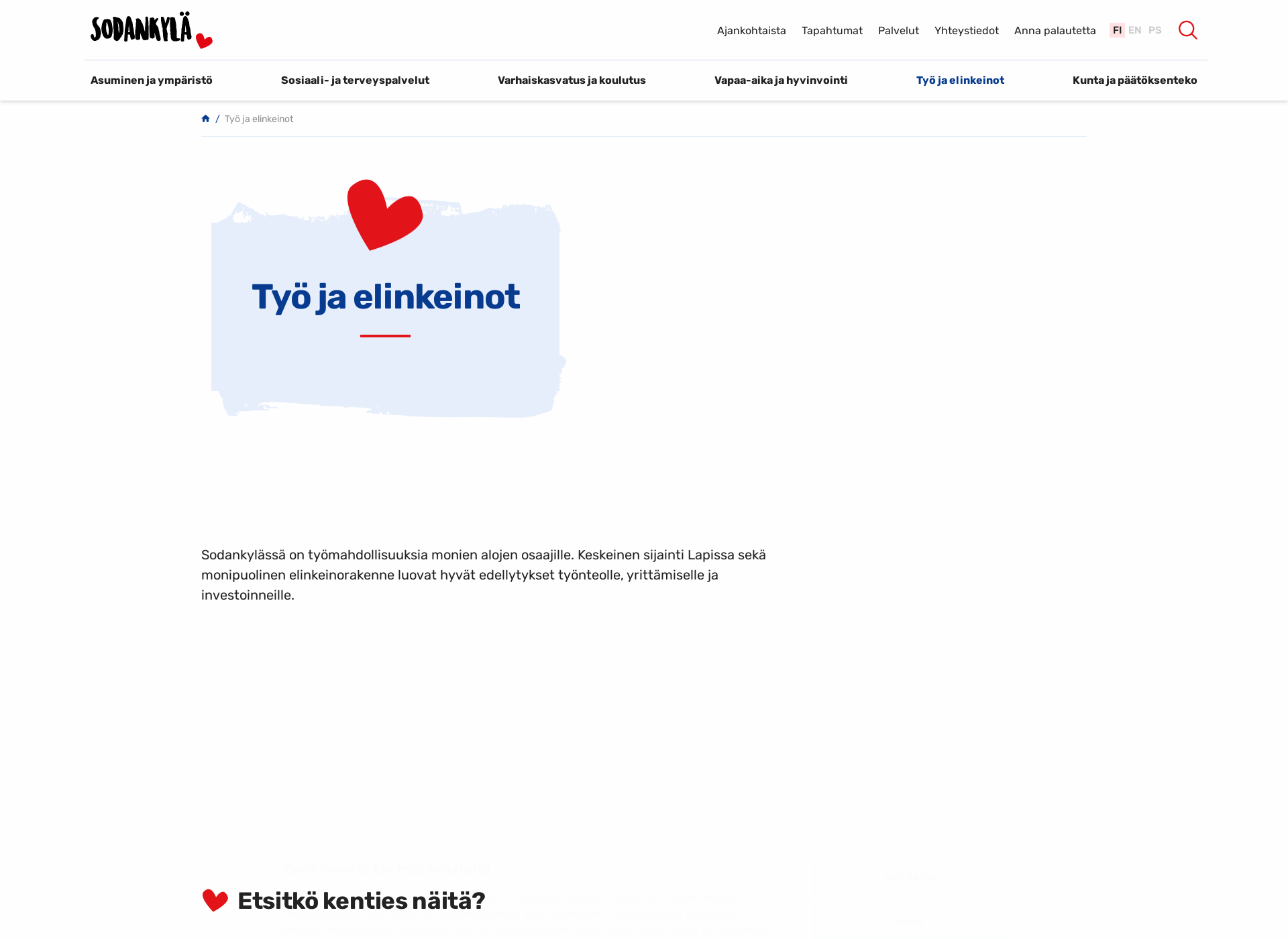 Skärmdump för businesslappi.fi