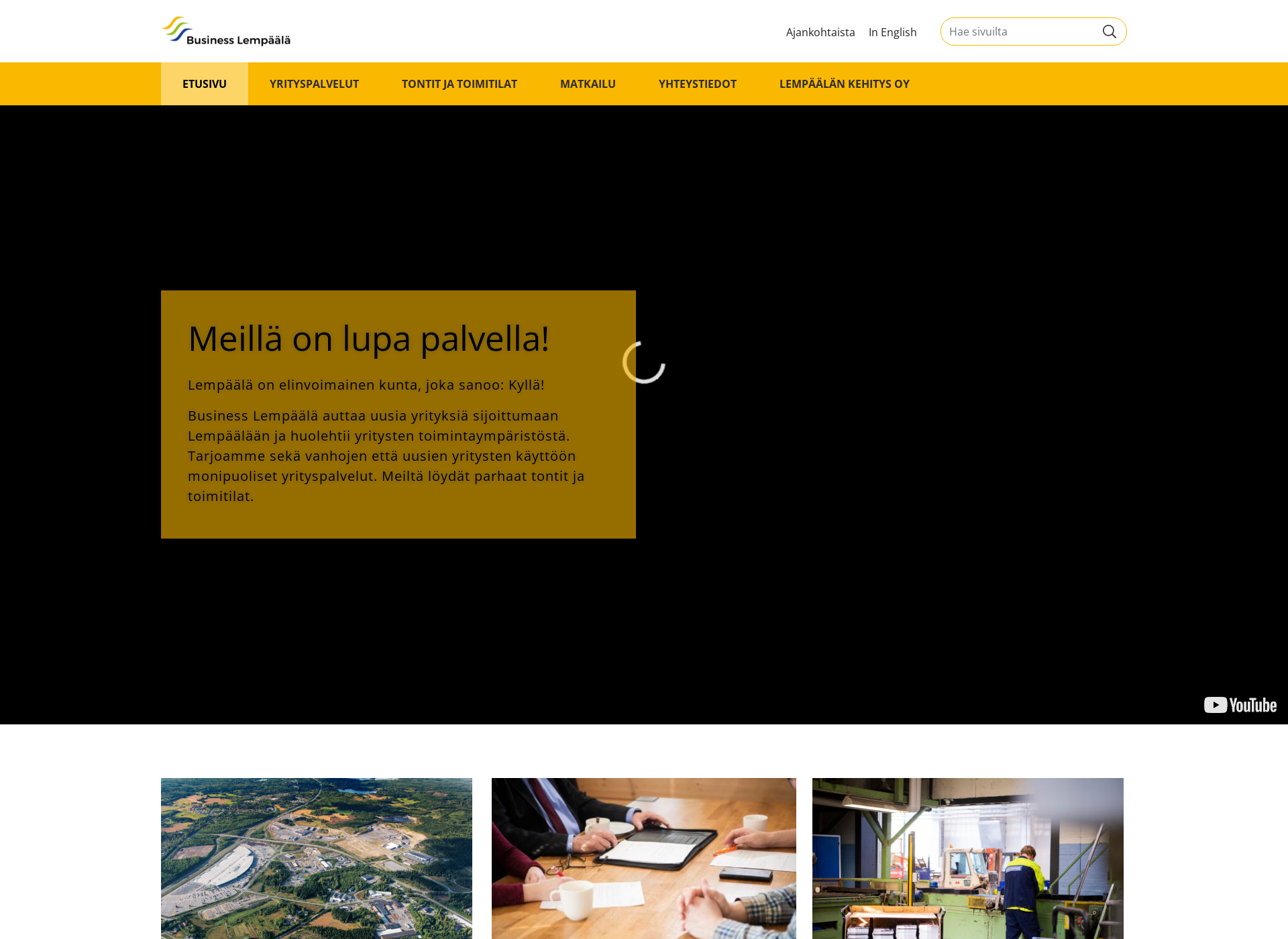 Skärmdump för businesslempaala.fi