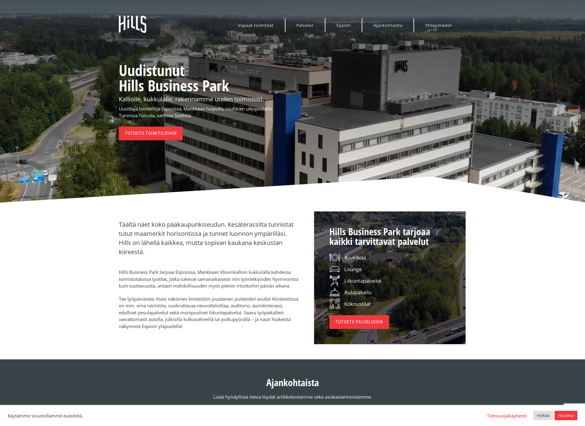 Screenshot for businessparkmankkaa.fi