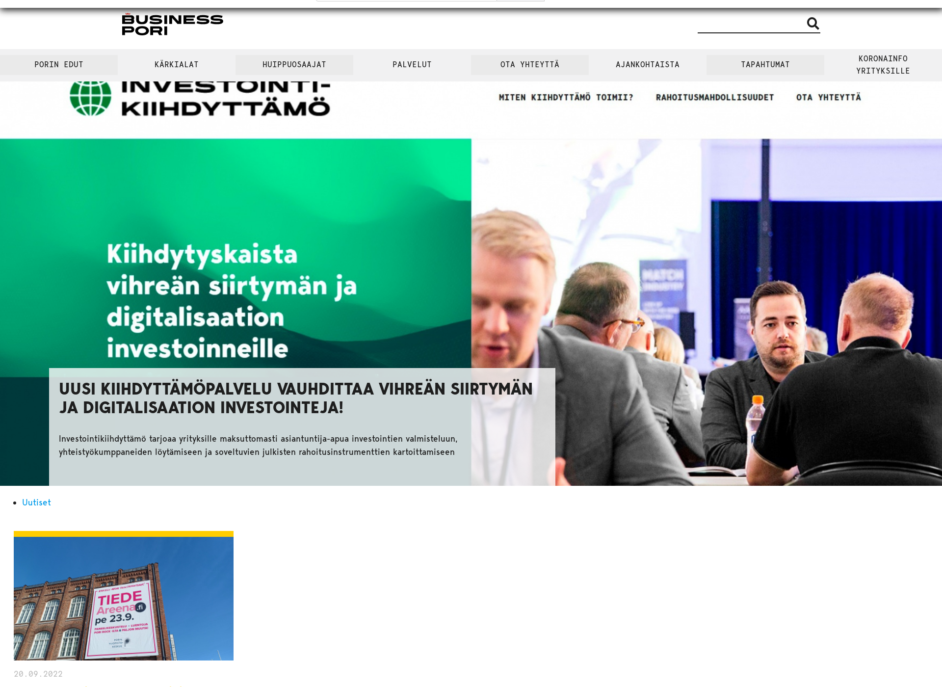 Skärmdump för businesspori.fi