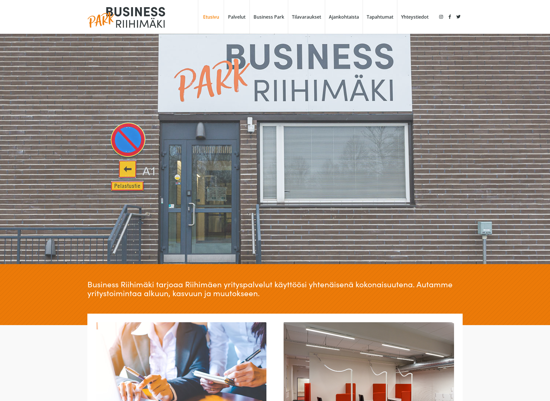 Skärmdump för businessriihimaki.fi