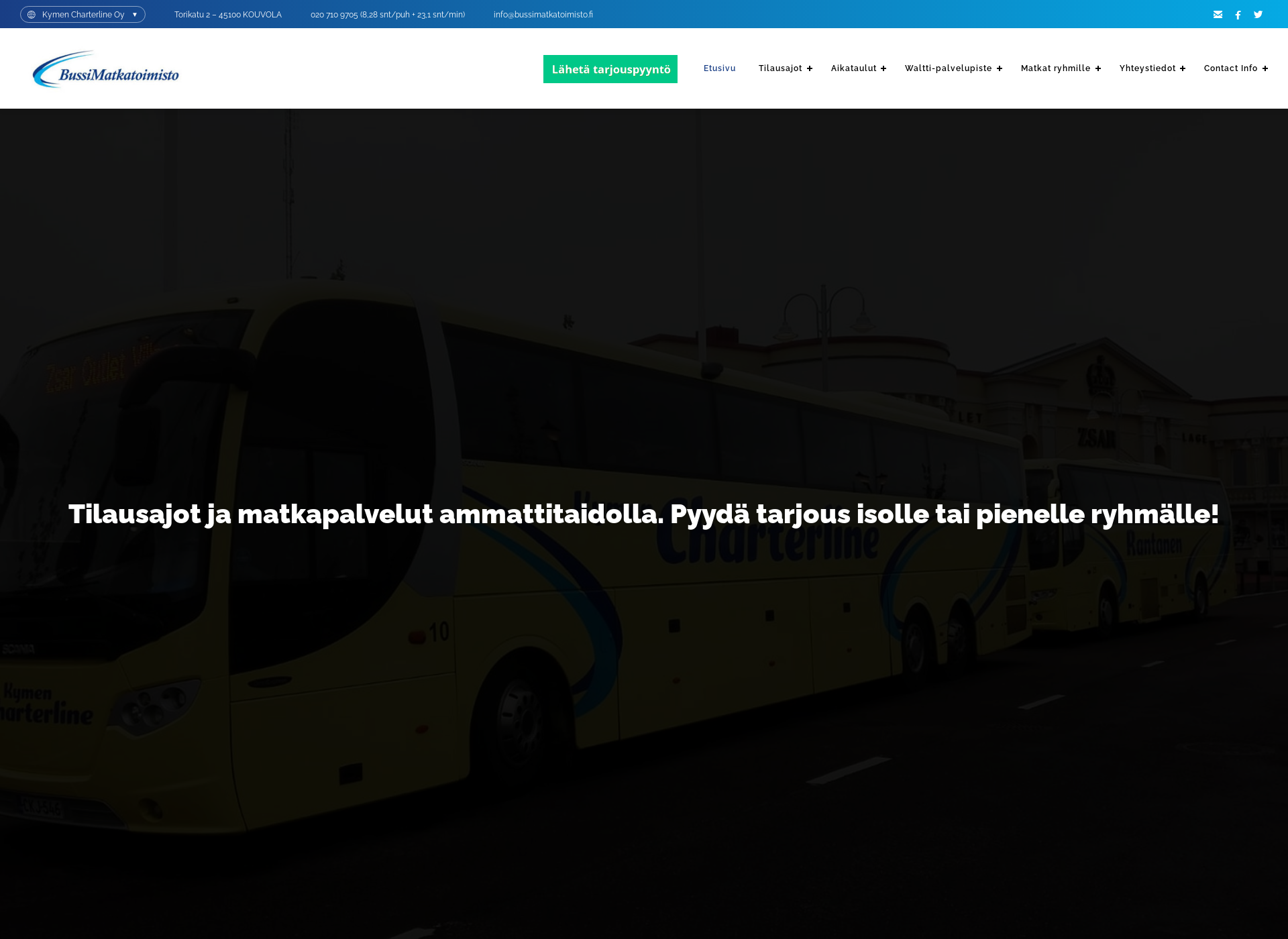 Skärmdump för bussimatkatoimisto.fi