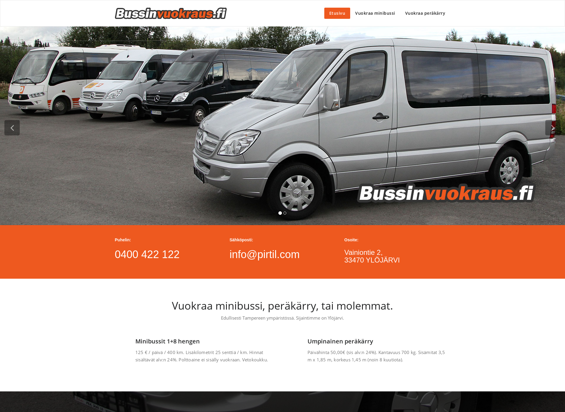Screenshot for bussinvuokraus.fi