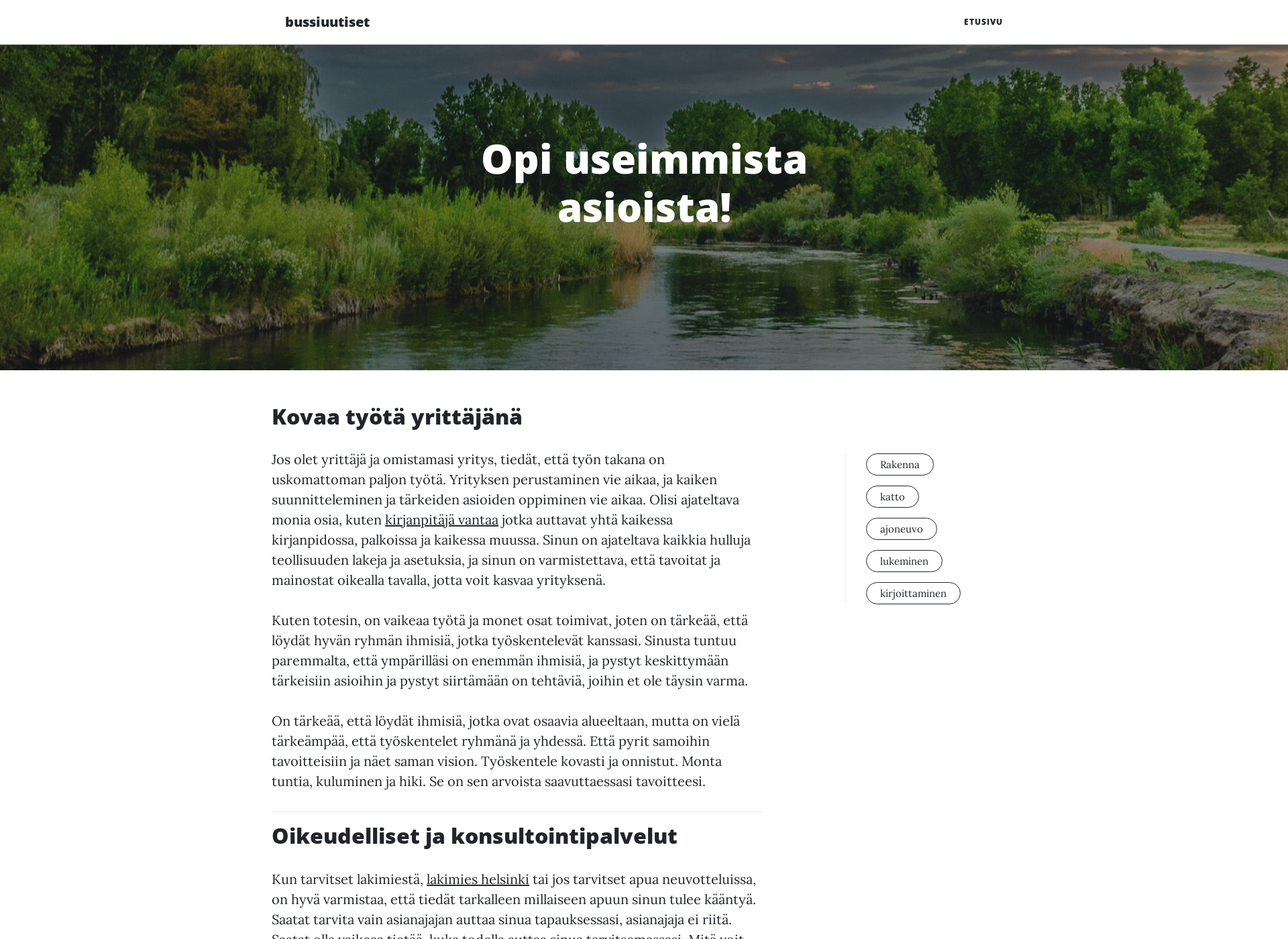 Screenshot for bussiuutiset.fi