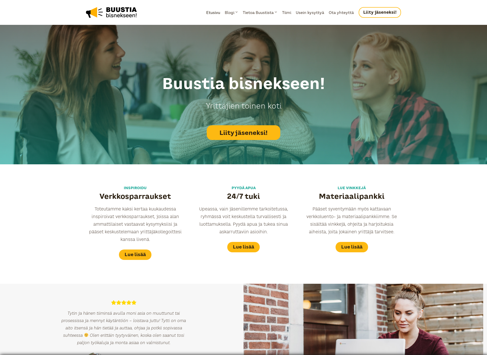 Screenshot for buustiabisnekseen.fi