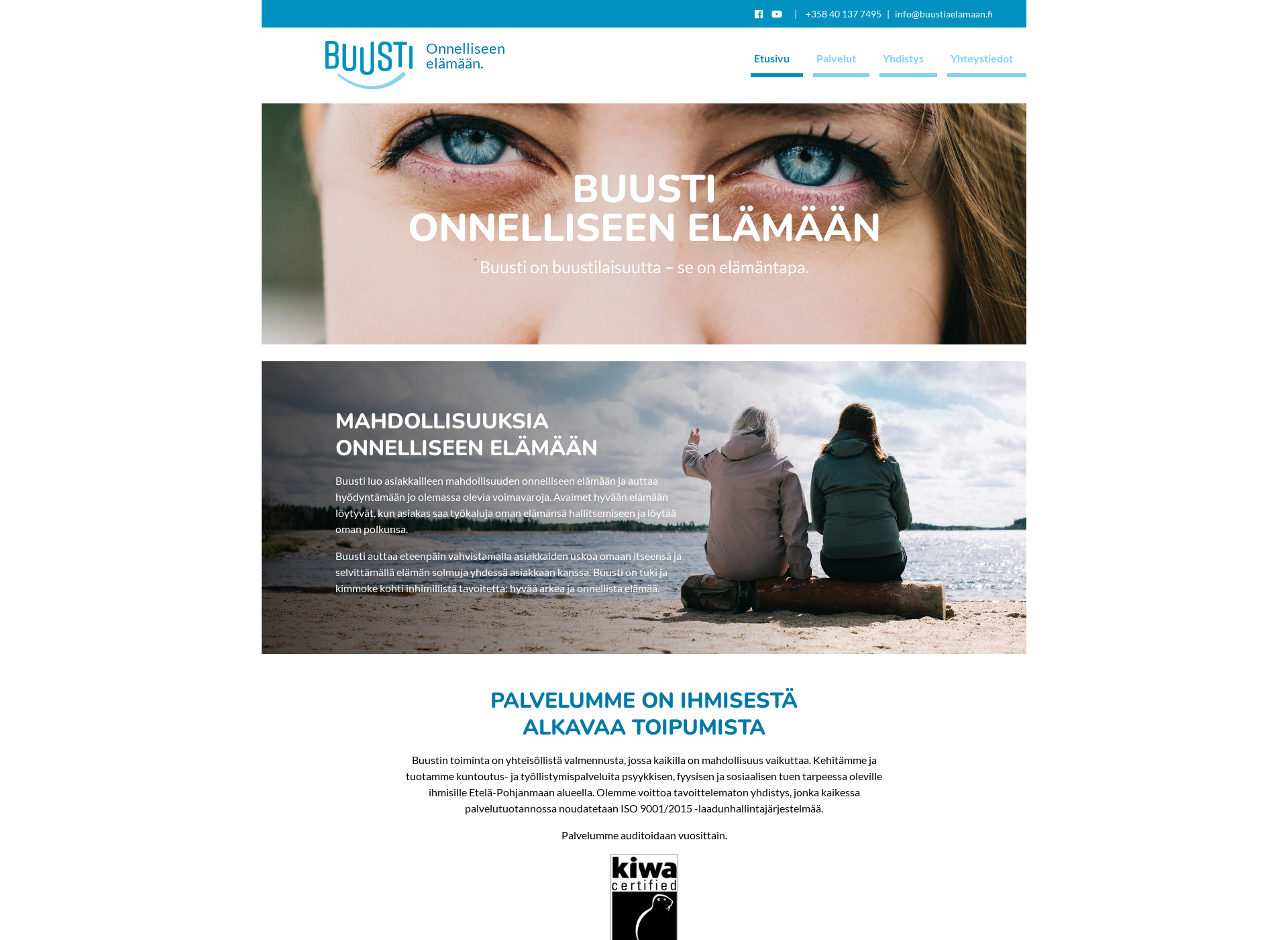 Skärmdump för buustiaelamaan.fi