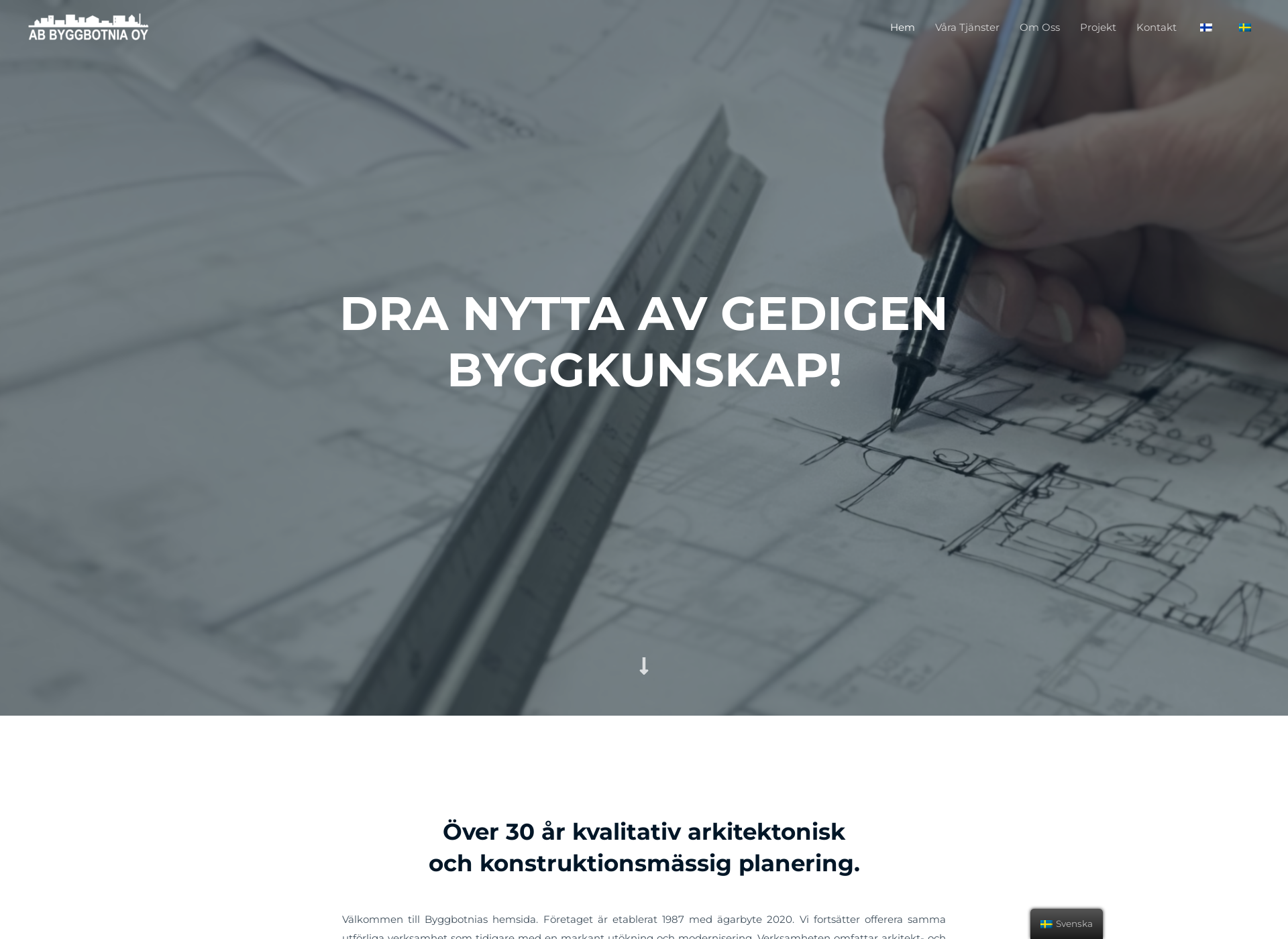 Skärmdump för byggbotnia.fi